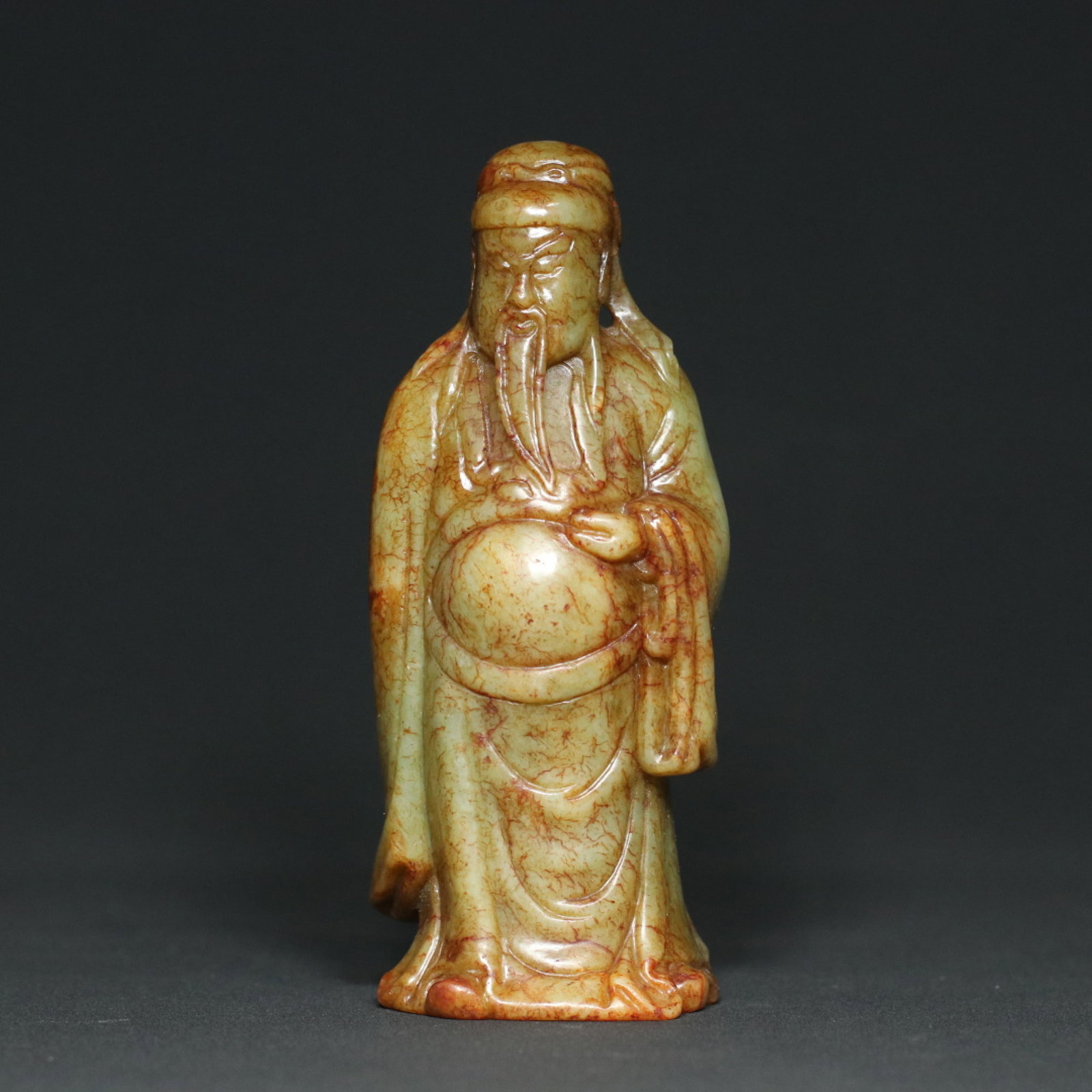 An Exquisite White Jade Figure Ornament: An Exquisite White Jade Figure Ornament,Qing Dynasty,China,Size:5inx2.1inx1.7in,Weight:340.8g 白玉人物摆件,中国清代