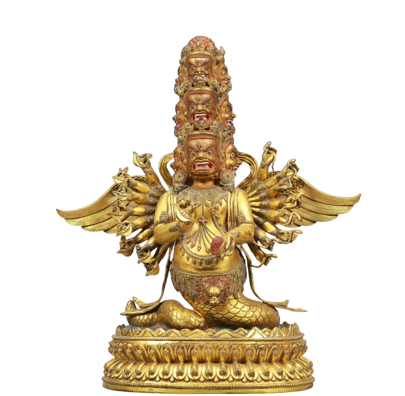 A Solemn Gilt Bronze Statue of Vajra: A Solemn Gilt Bronze Statue of Vajra,Ming Dynasty, China,Size:16.1inx7.5inx18.9in Weight:10550g 铜鎏金金刚像,中国明代