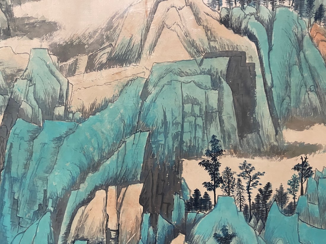 A Chinese Ink Painting of Landscape on Paper,Wen Zhengming - 5