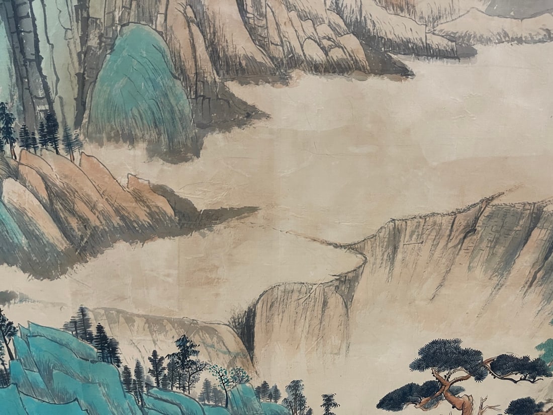 A Chinese Ink Painting of Landscape on Paper,Wen Zhengming - 7
