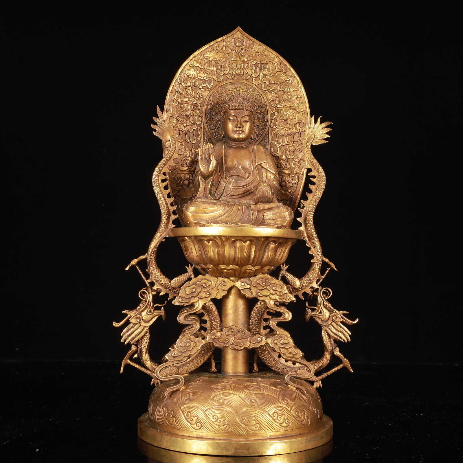 A Rare Gilt Bronze Statue of Sakyamuni (1 of 11)