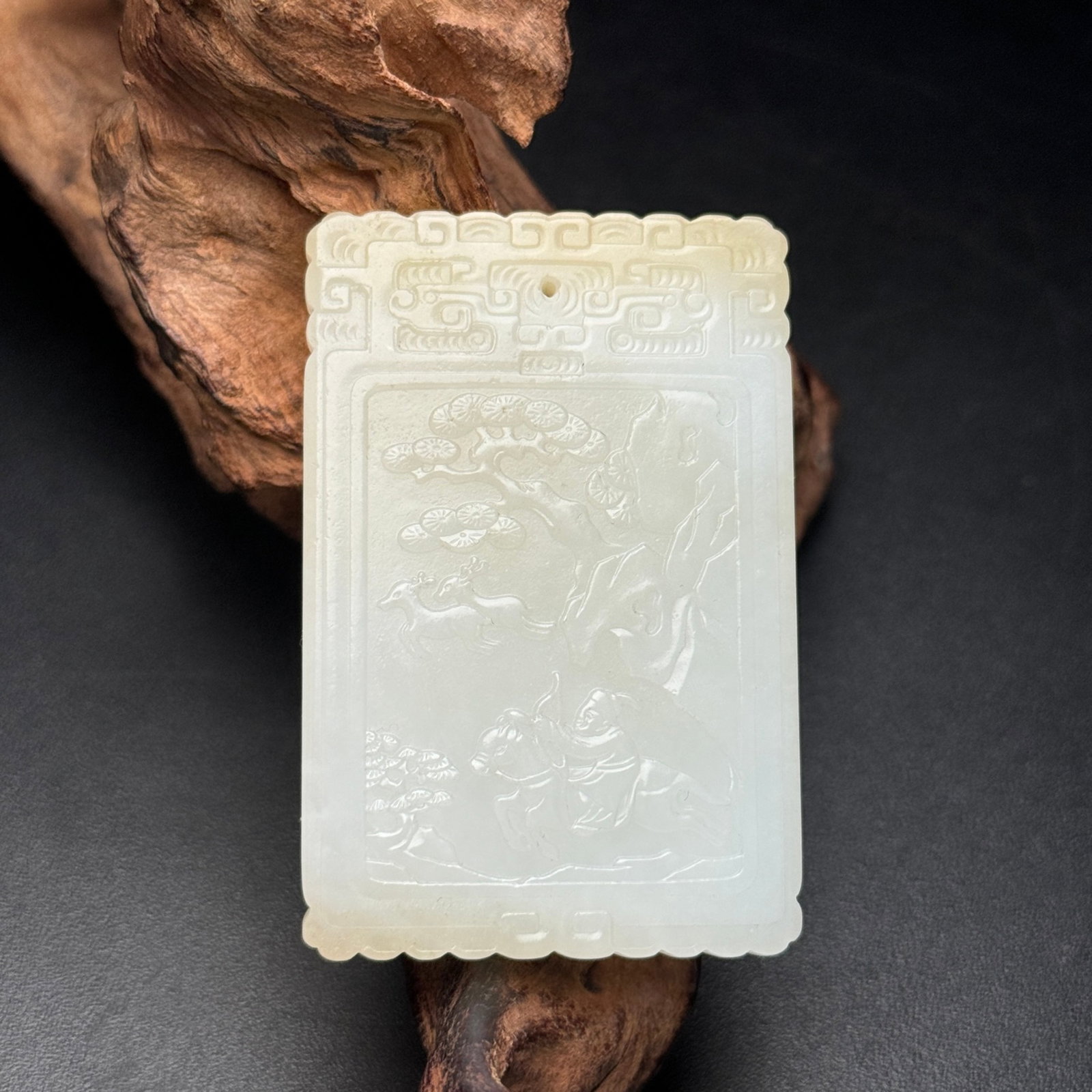 An Exquisite White Jade Hunting Pattern Pendant (1 of 7)