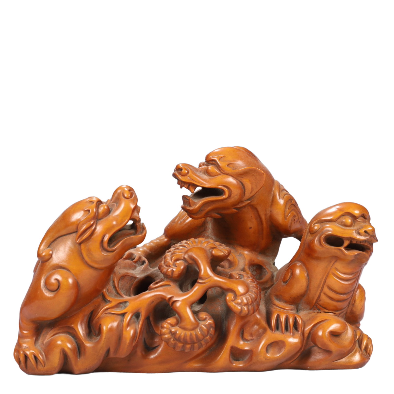 An Exquisite Boxwood Auspicious Beast Ornament (1 of 9)