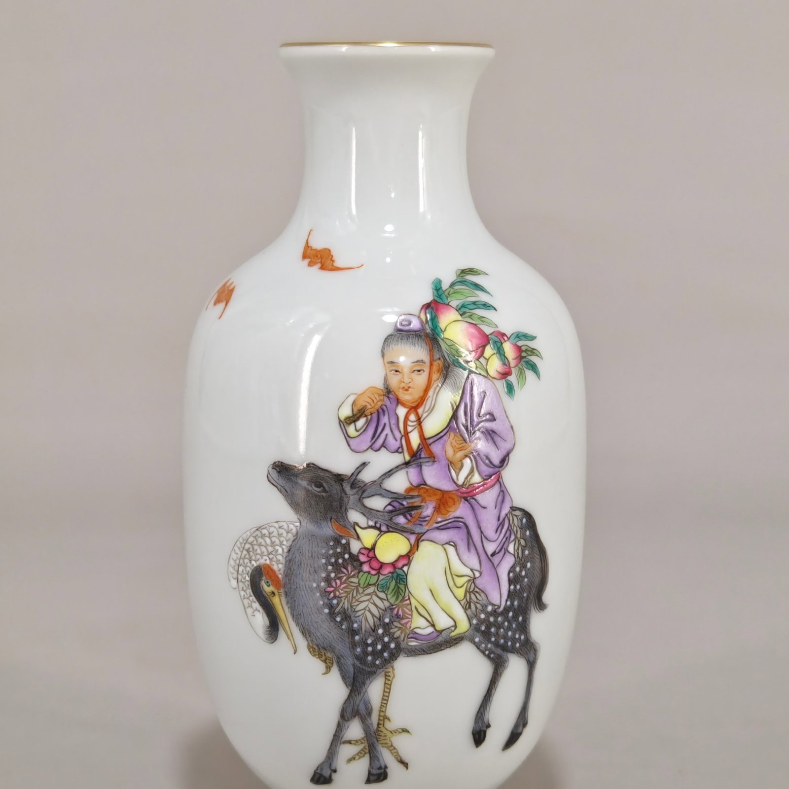 An Exquisite Famille-Rose Painted Gold Figure Pattern Vase,With Poem: An Exquisite Famille-Rose Painted Gold Figure Pattern Vase,With Poem,Qing Dynasty,China,Qianlong Six-character Mark,Size:5.1inx2.6in 粉彩描金人物纹瓶,&#