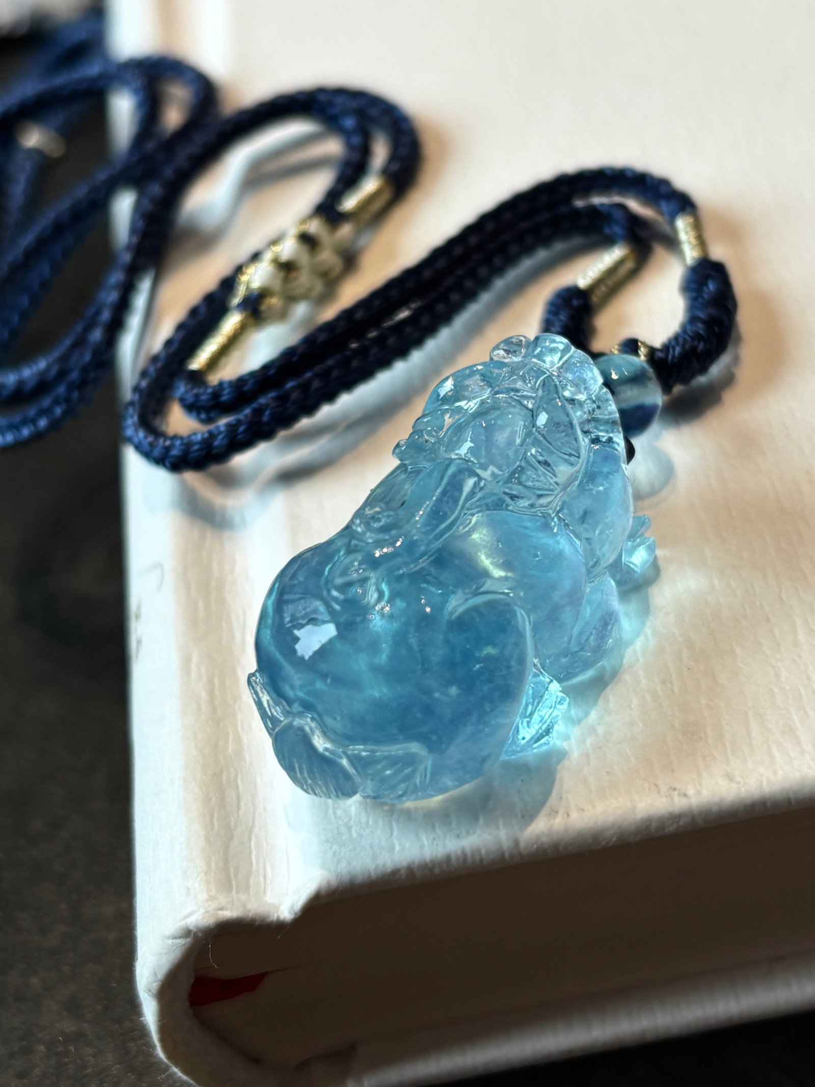 An Exquisite Aquamarine Auspicious Beast Pendant: An Exquisite Aquamarine Auspicious Beast Pendant,Size:31mmx17.4mm,Total Weight:16.7g 海蓝宝瑞兽吊坠