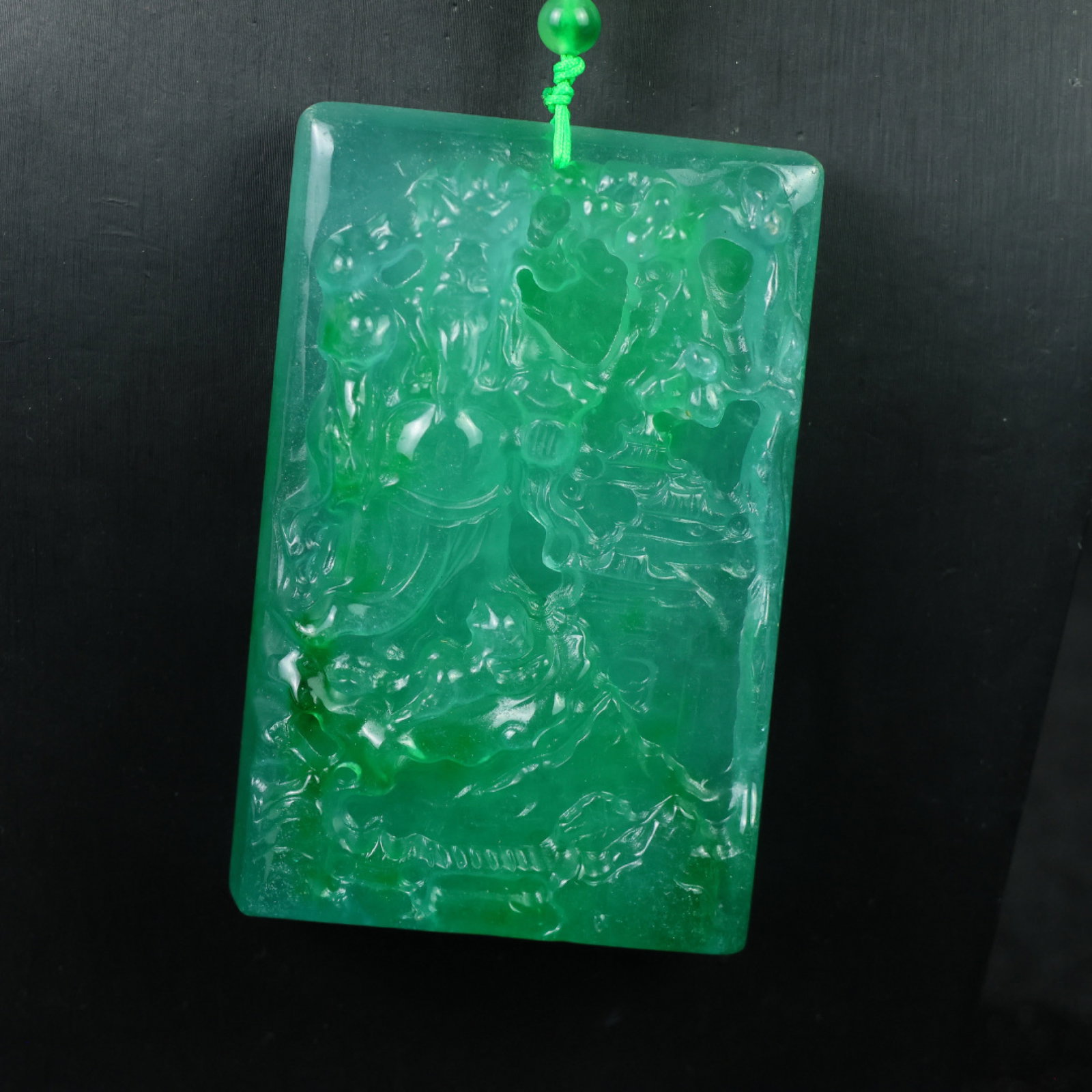 An Exquisite Jadeite Mammon Pattern Pendant - 2