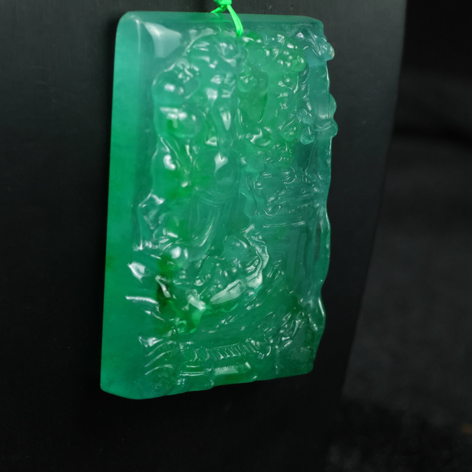 An Exquisite Jadeite Mammon Pattern Pendant - 3