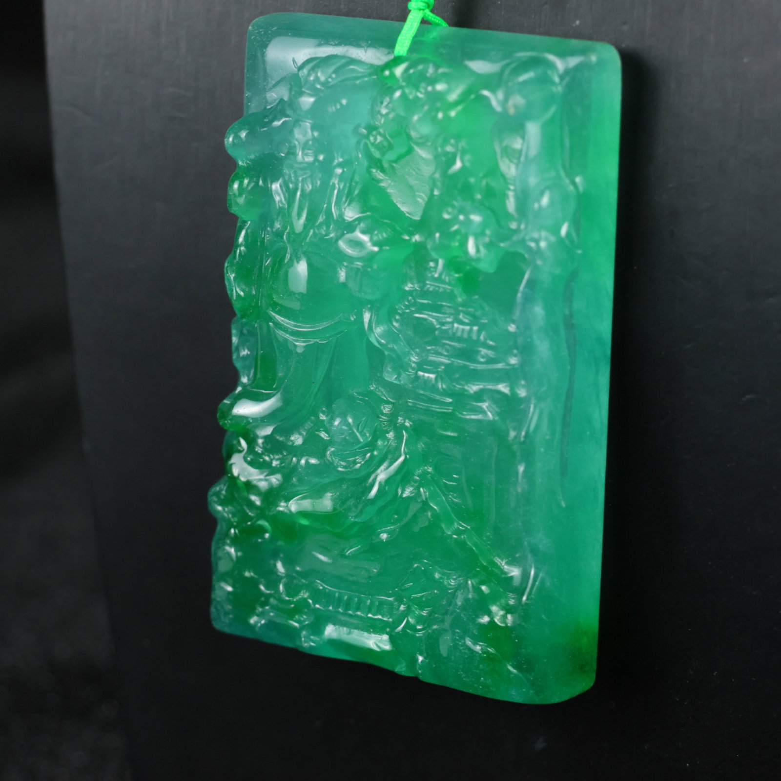 An Exquisite Jadeite Mammon Pattern Pendant - 4