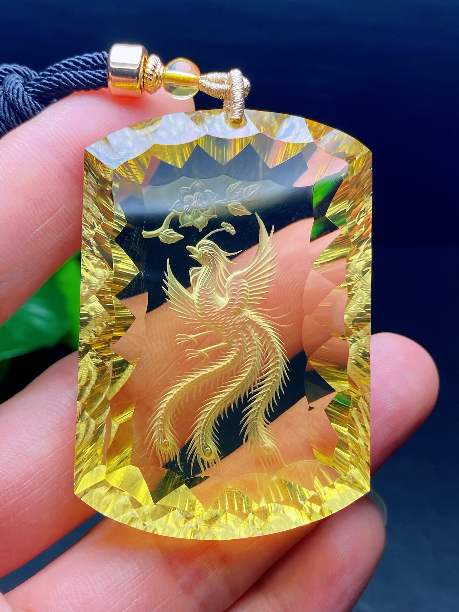 An Exquisite Crystal Phoenix Pattern Pendant - 3