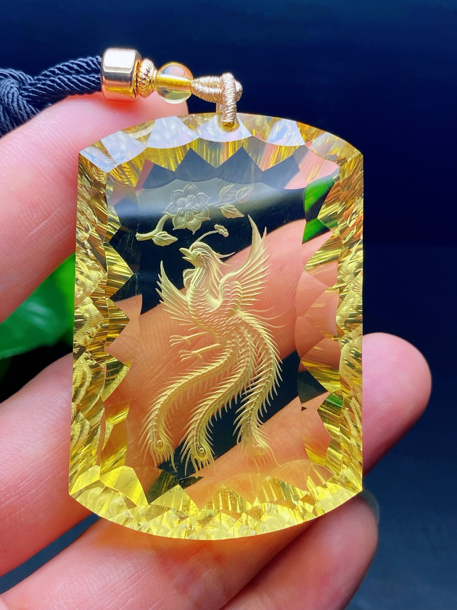 An Exquisite Crystal Phoenix Pattern Pendant - 4