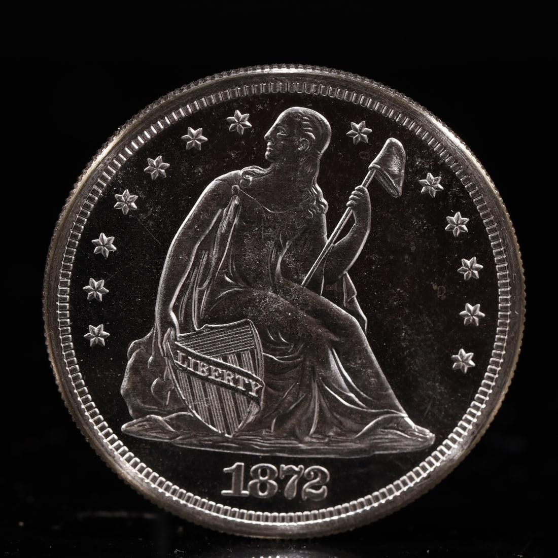 USA One Dollar 1872 Coin: American coin. IN GOD WE TRUST / LIBERTY / 1872 / UNITED STATES OF AMERICA / ONE DOL. Weight:26.9g.
