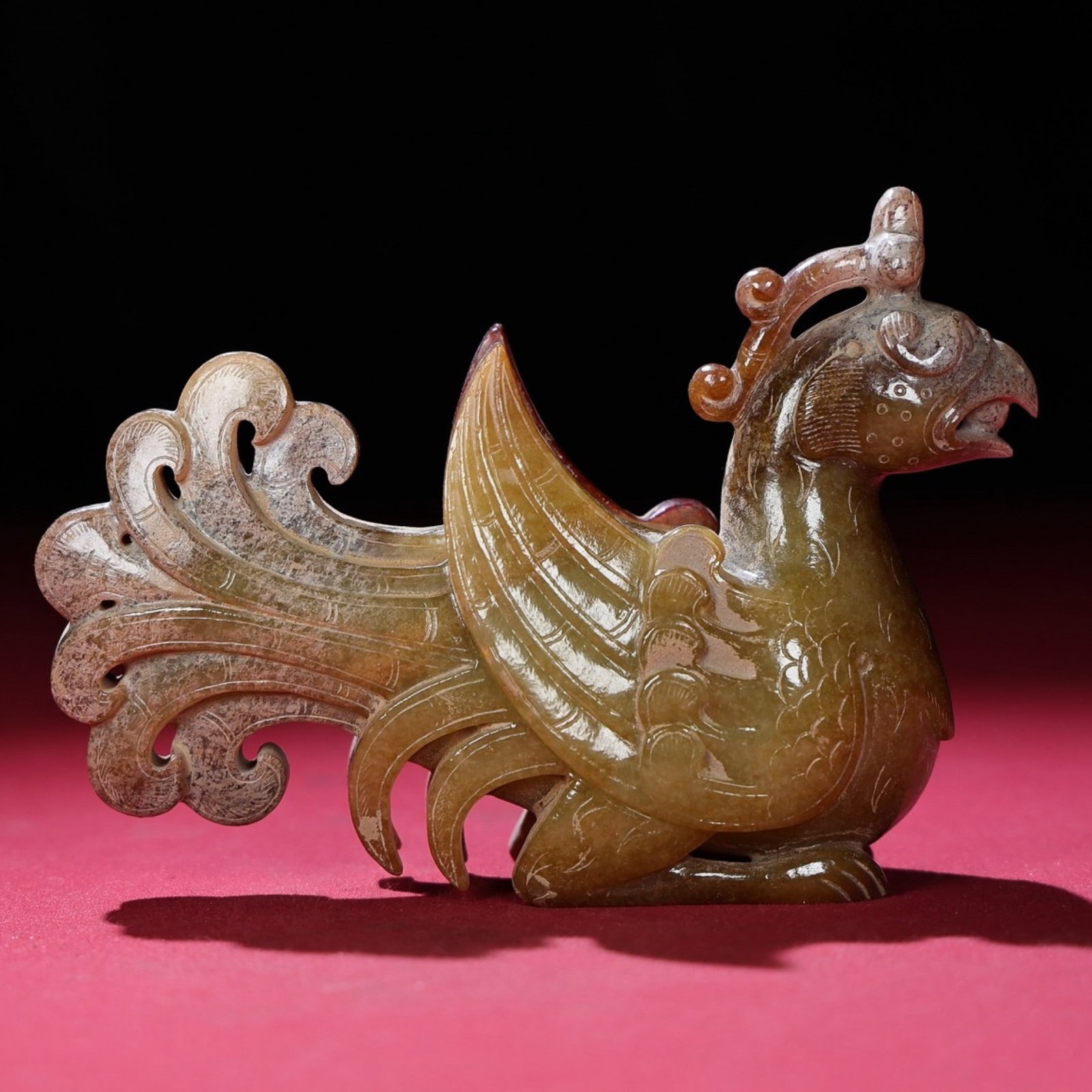 An Exquisite Archaic Jade Phoenix Ornament (1 of 9)