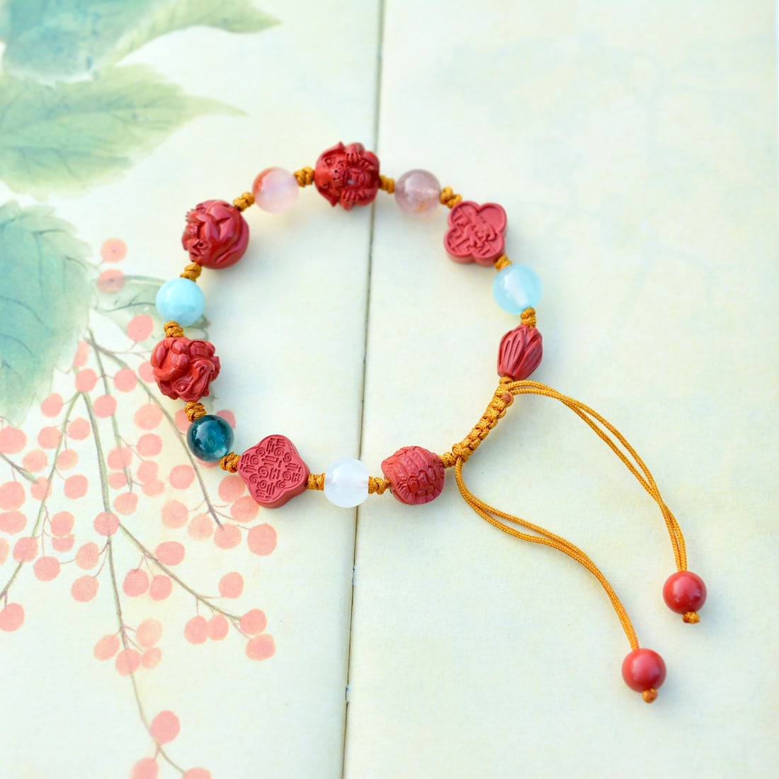 An Exquisite Cinnabar Horse,Tiger and Monkey Bracelets: An Exquisite Cinnabar Horse,Tiger and Monkey Bracelets
