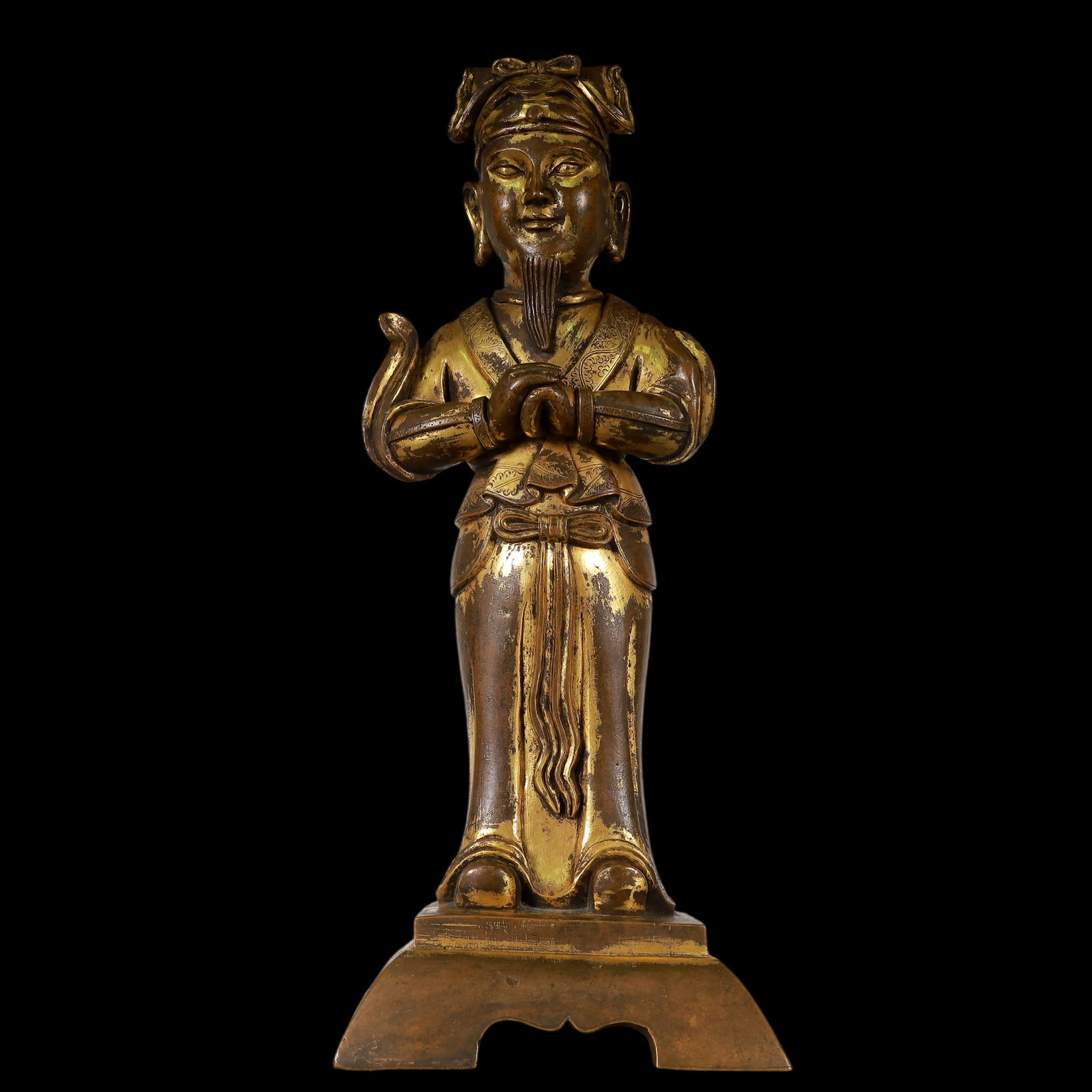 An Exquisite Gilt Bronze Statue of Manjusri (1 of 10)