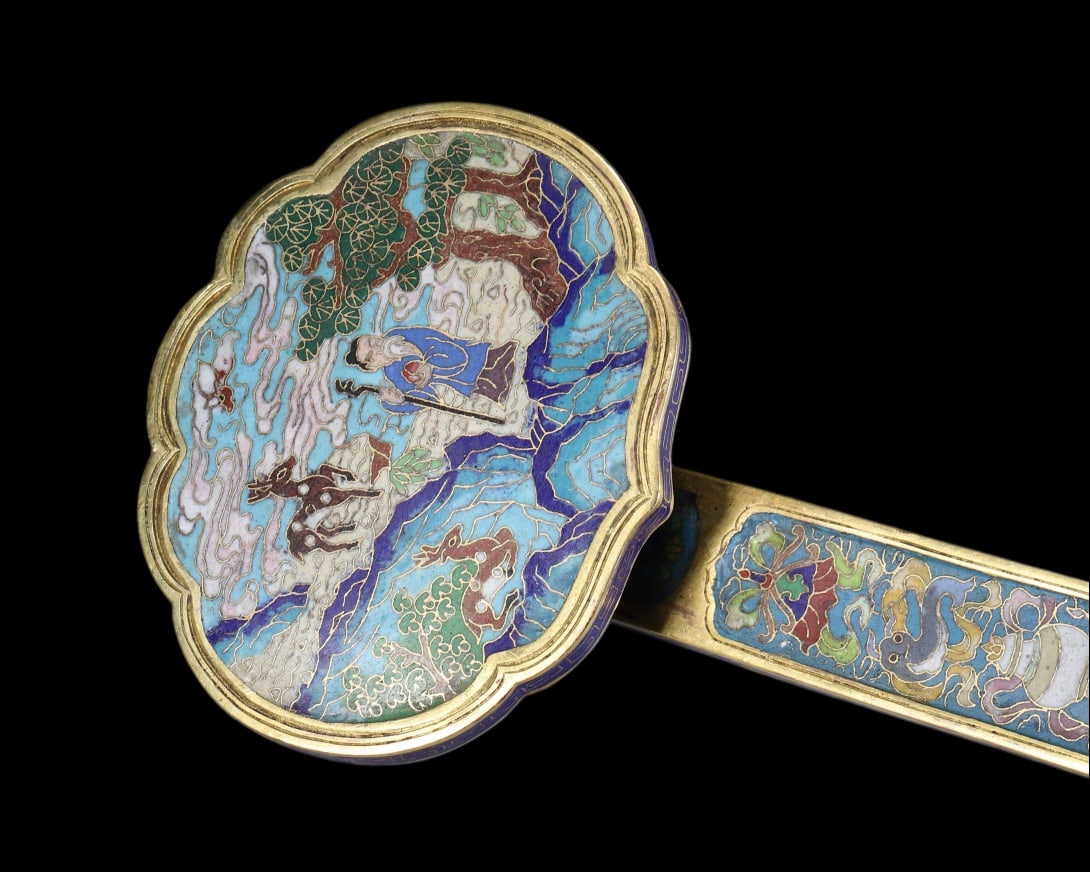 An Exquisite Cloisonne Character and Story Pattern Eight Treasures Pattern Bats and Peach Pattern - 3