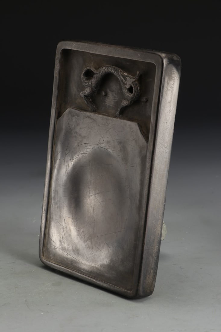 An Exquisite Dragon Pattern with poem Inkstone - 7
