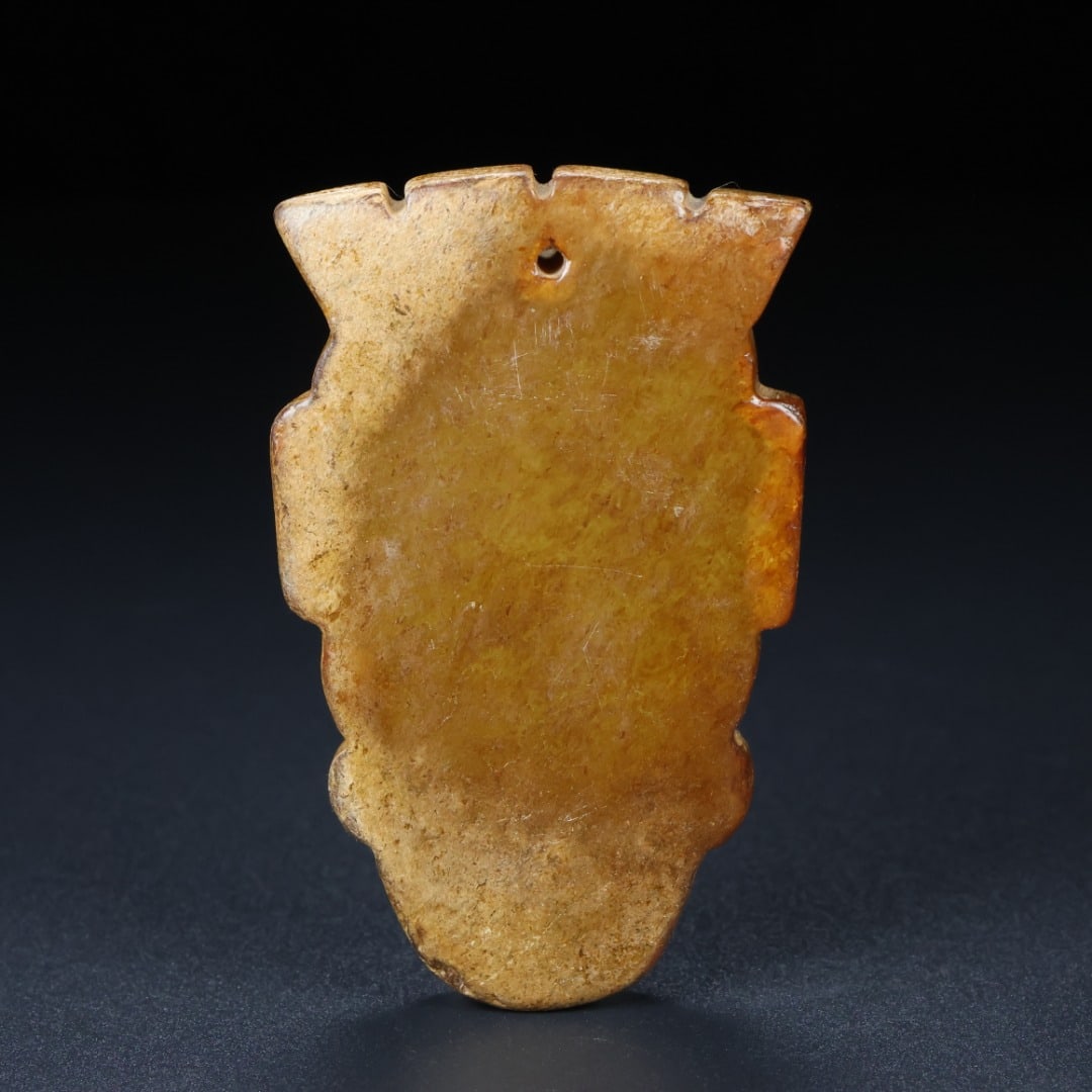 An Exquisite White Jade Human Face Pattern Ornament - 6
