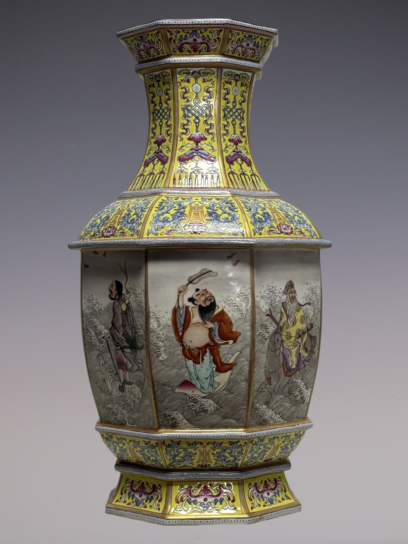 An Exquisite Famille-Rose Lotus Pattern Character and Story Pattern Vase (1 of 9)