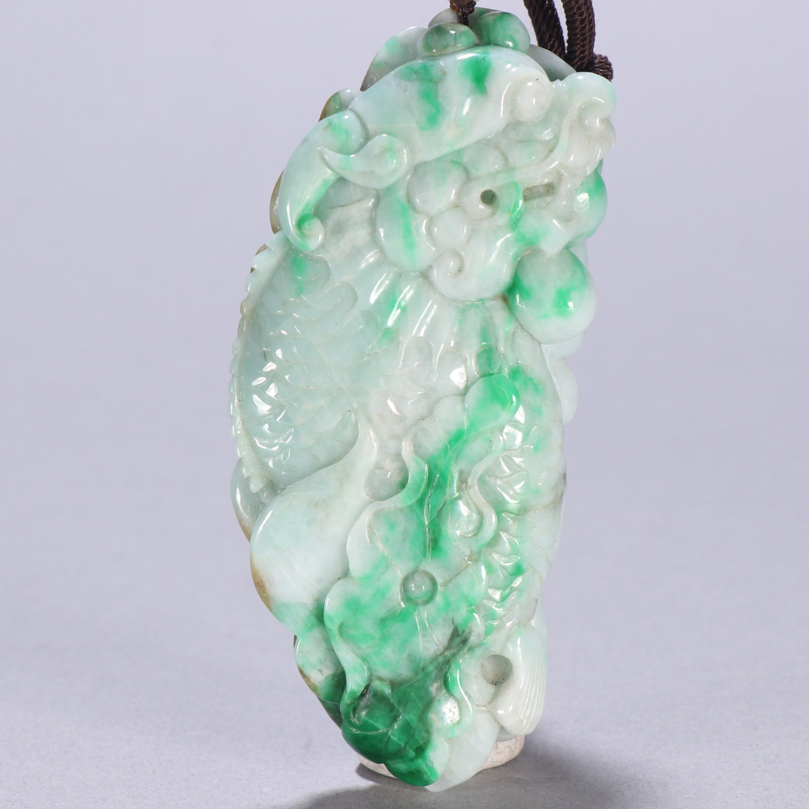 An Exquisite Jadeite Dragon Pattern Pendant - 2