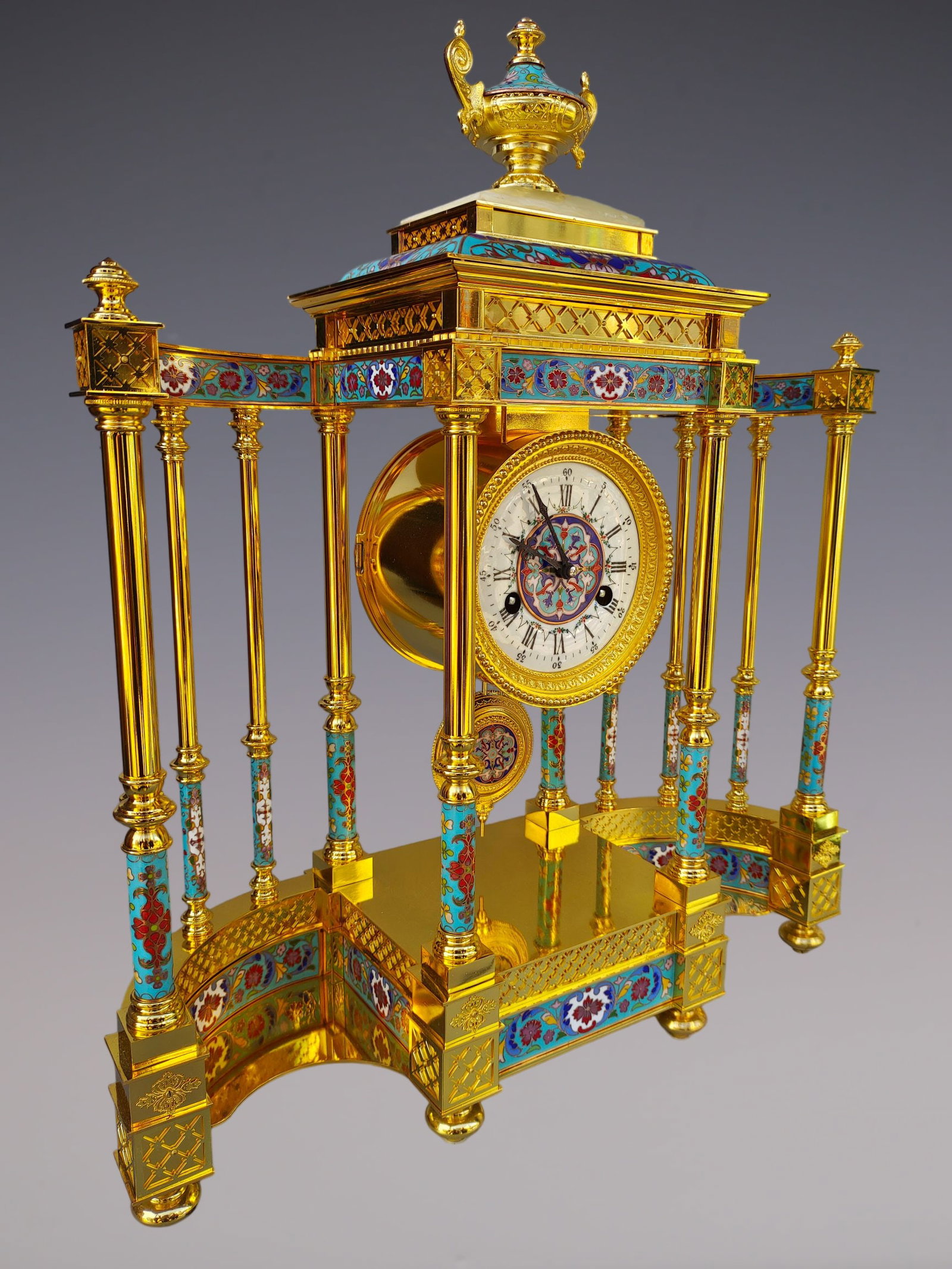 An Exquisite Gilt Bronze Lotus Pattern Clock - 2
