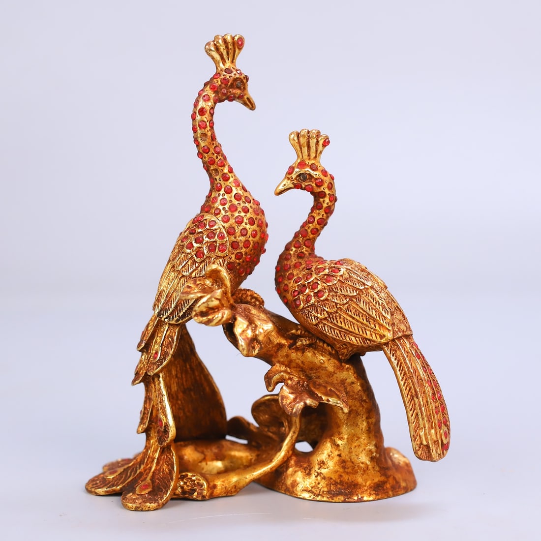 An Exquisite Gilt Bronze Inlaid Gems Magpie Ornament (1 of 10)