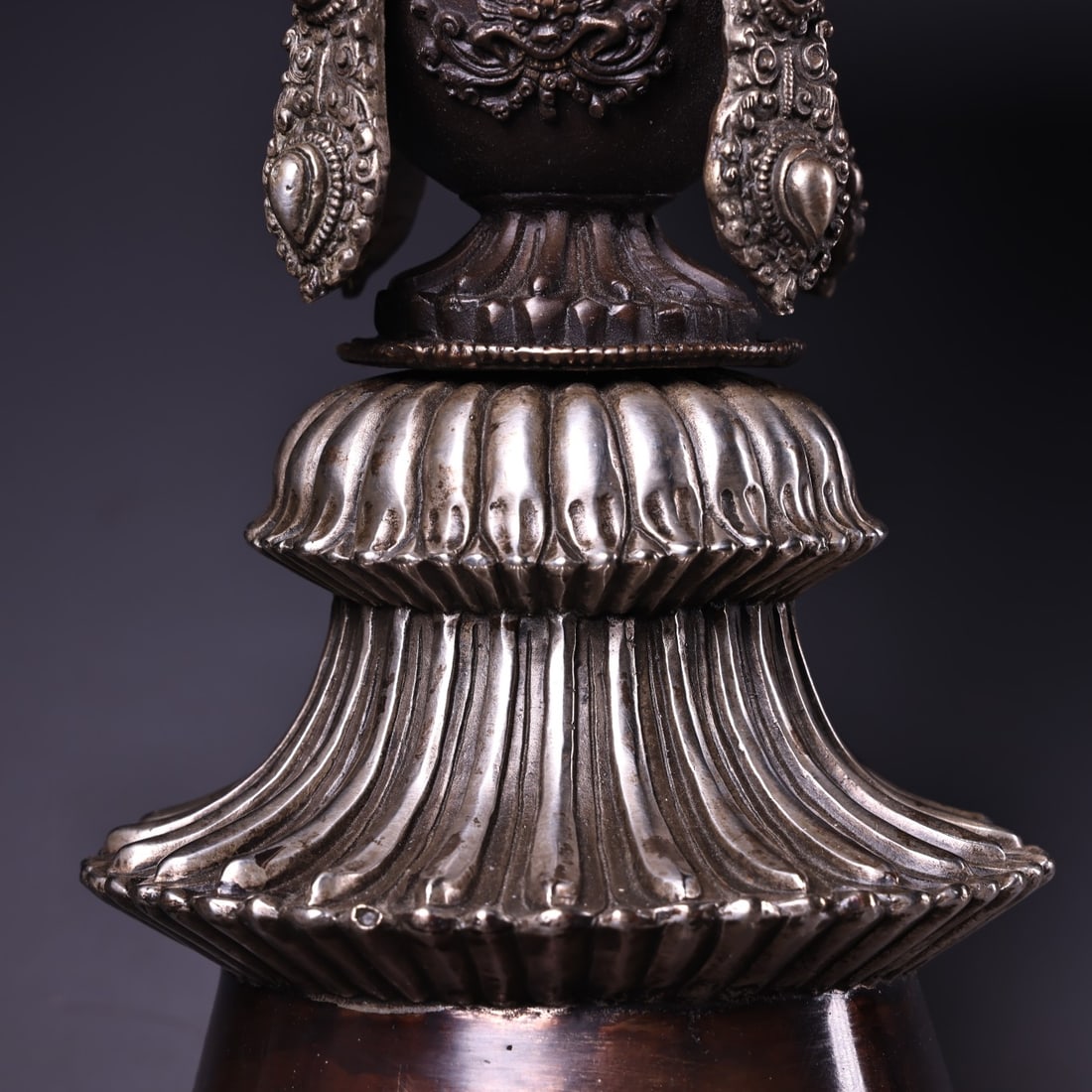 An Exquisite Silver Bronze Eight Treasures Pattern Candlestick - 5