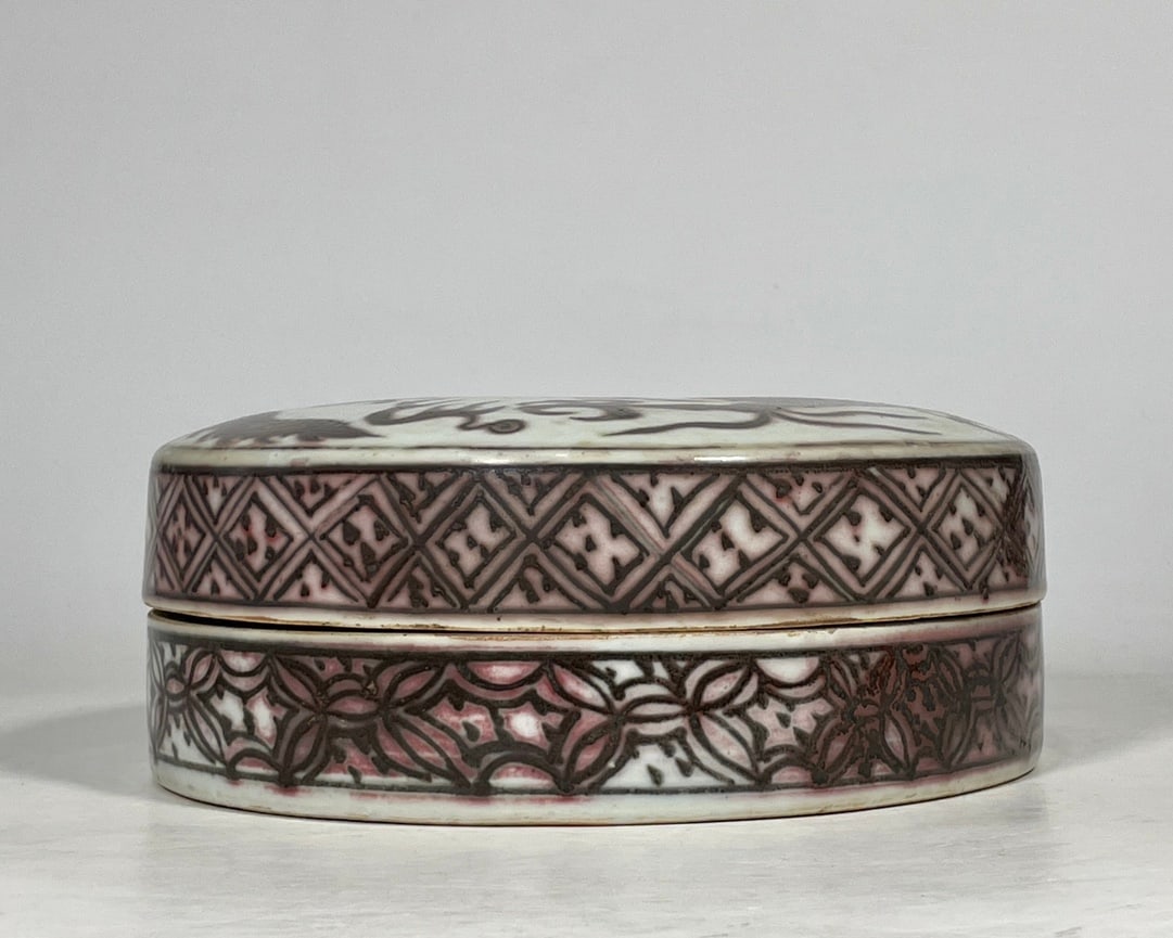 An Exquisite Underglaze-Red Dragon Pattern Box - 3