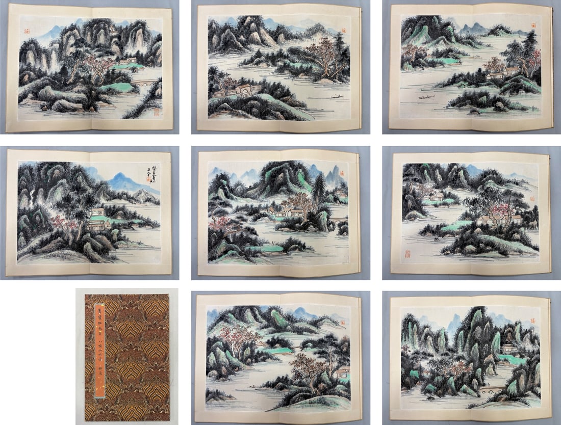 A Chinese Album Ink Painting of Landscape on Paper (1 of 11)