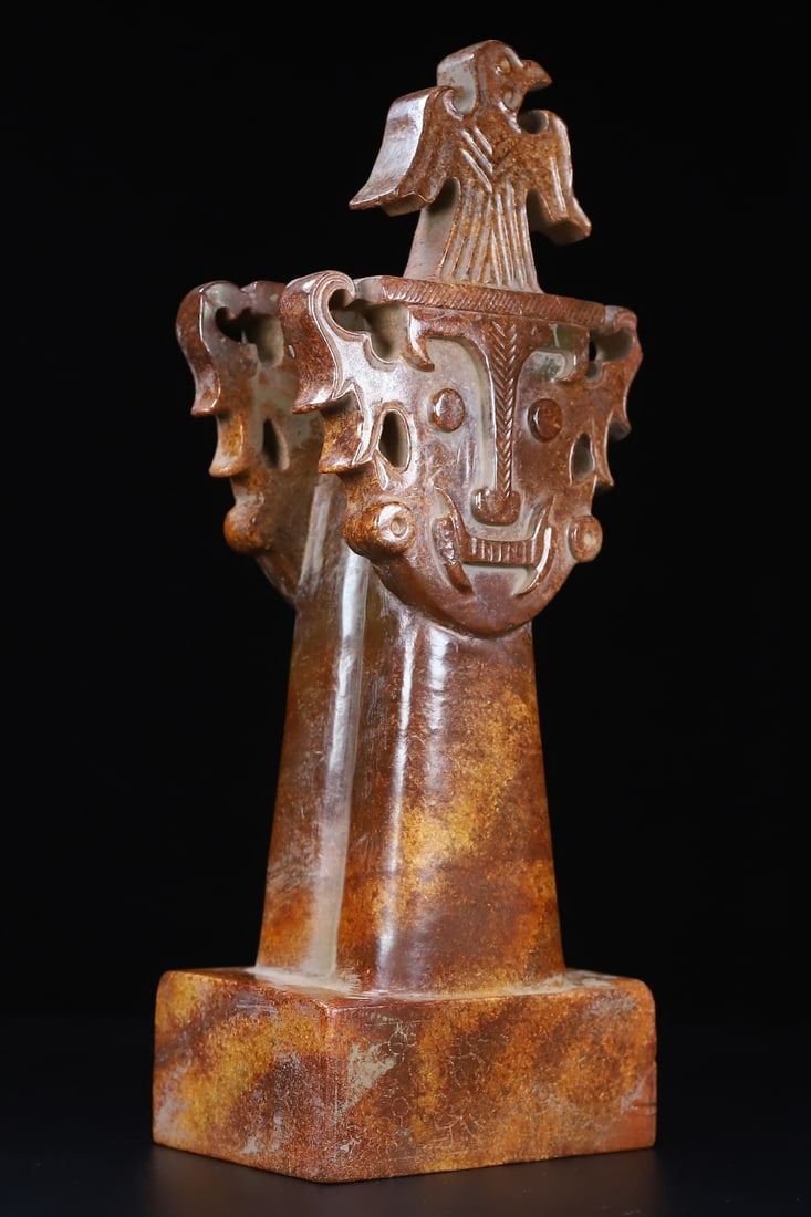 An Exquisite White Jade Human Face Pattern Seal - 9
