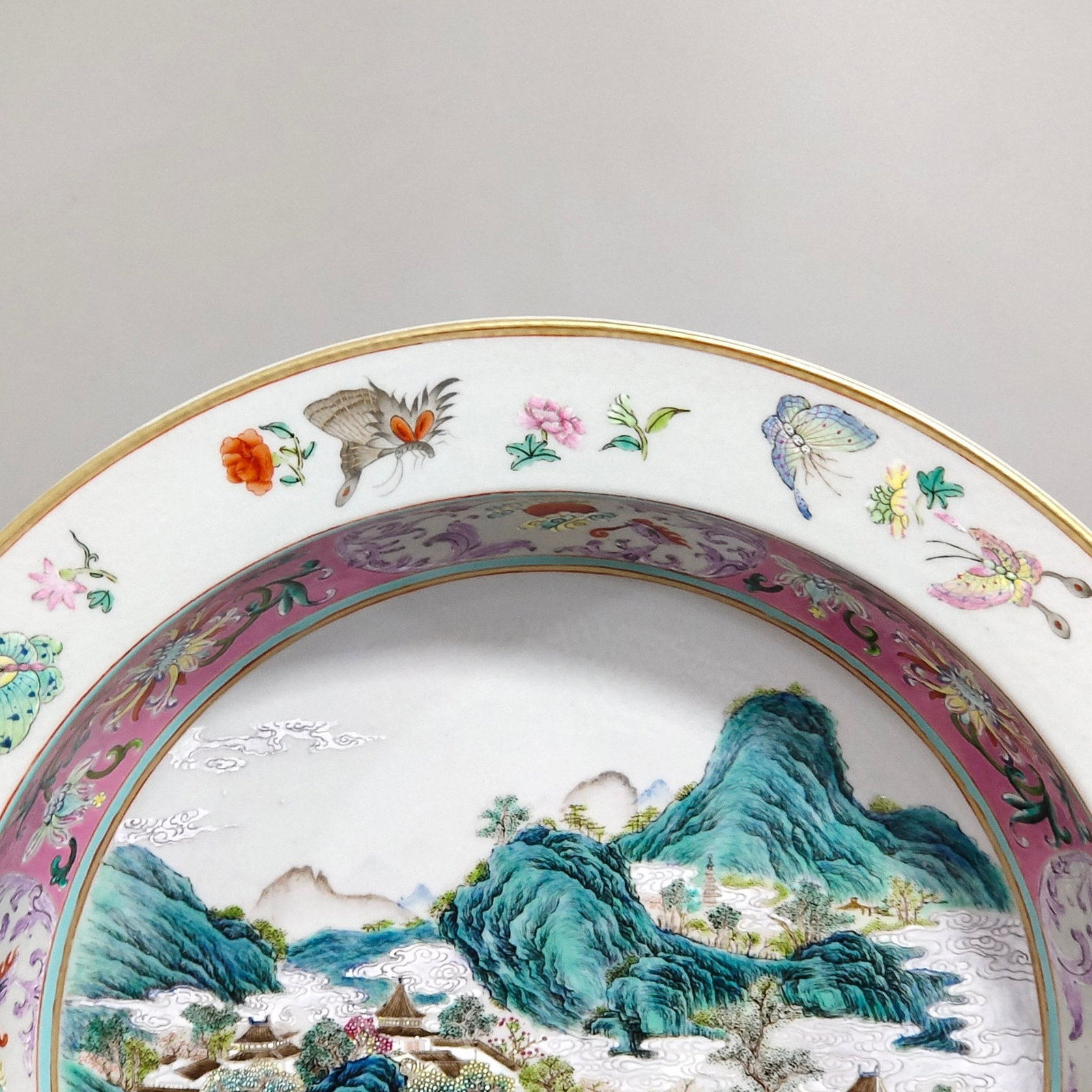 A Huge Enamel Landscape and Figure Pattern Basin - 3