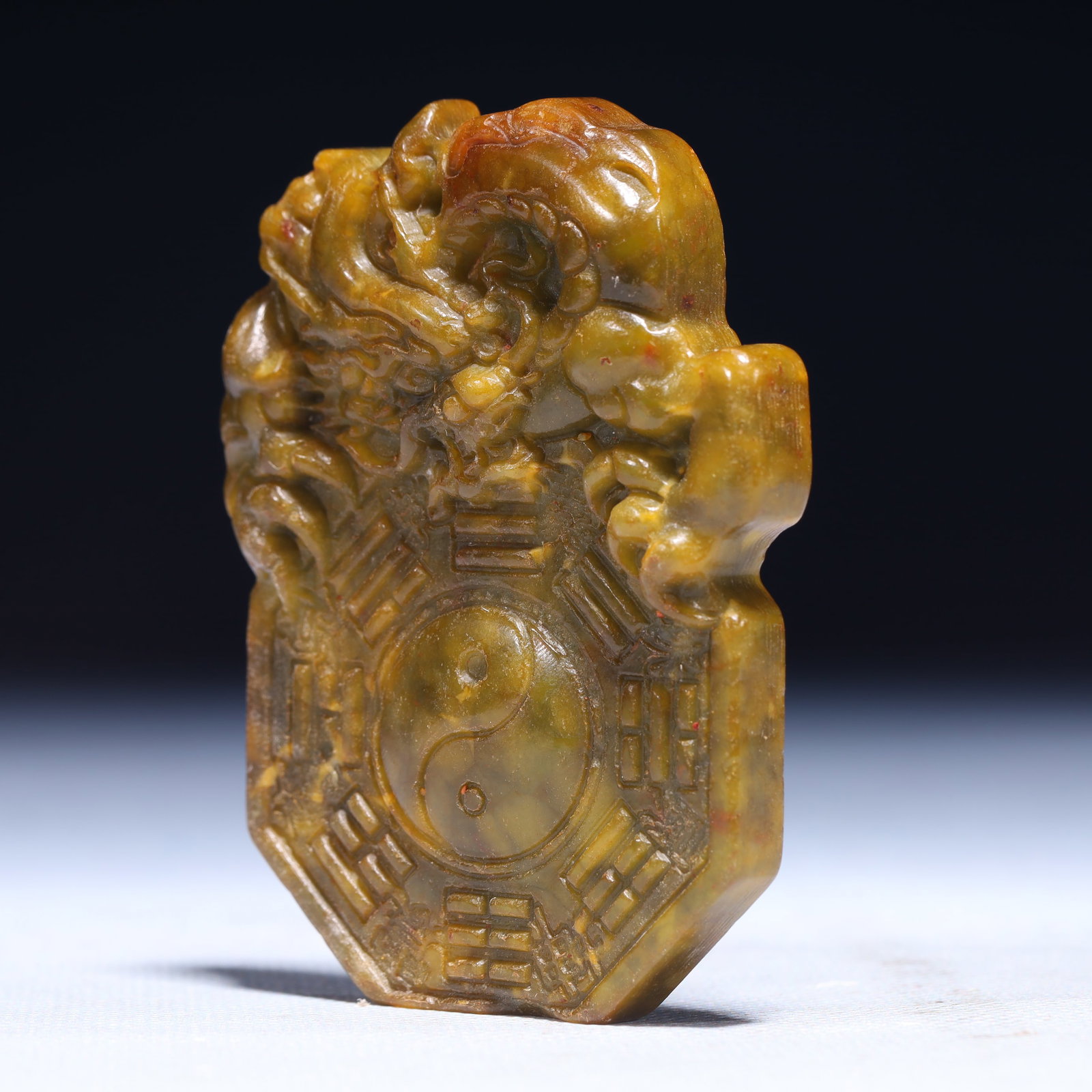 An Exquisite Archaic Jade Trigram Pattern Pendant - 2