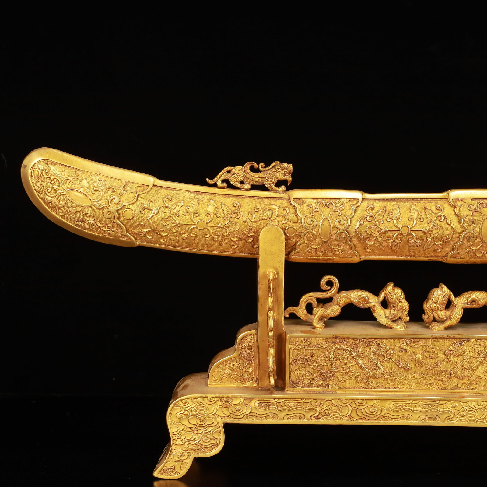 A Huge Gilt Bronze Dragon Pattern Sword - 2