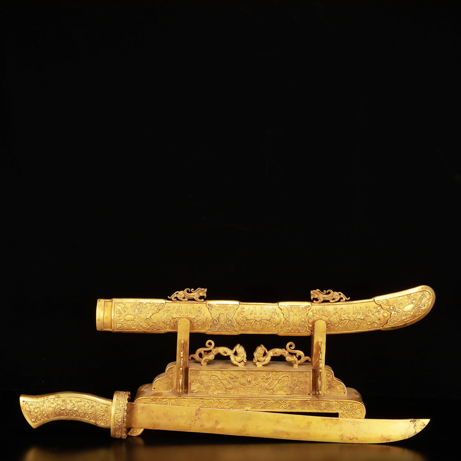 A Huge Gilt Bronze Dragon Pattern Sword - 7