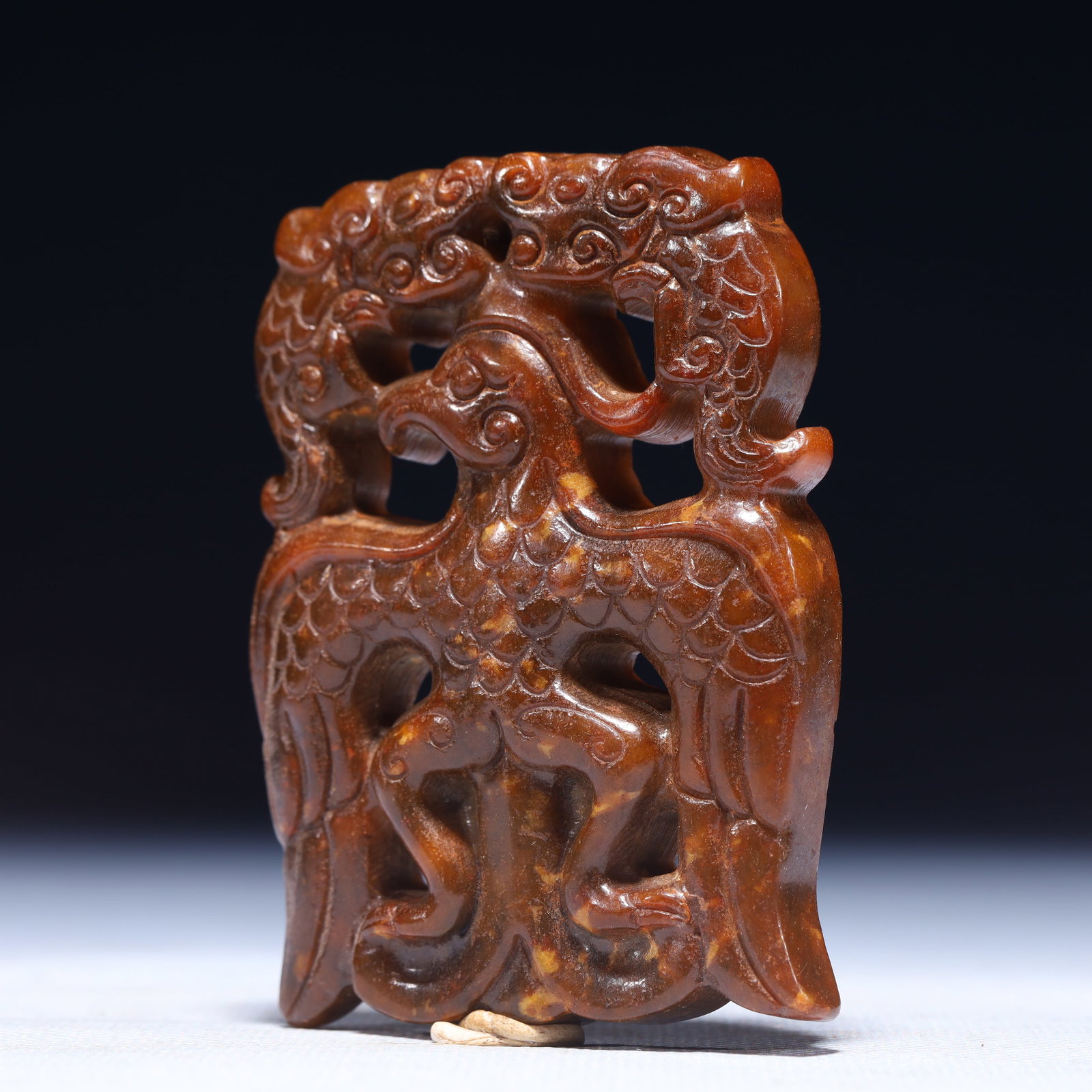 An Exquisite Archaic Jade Phoenix Pattern Pendant - 2