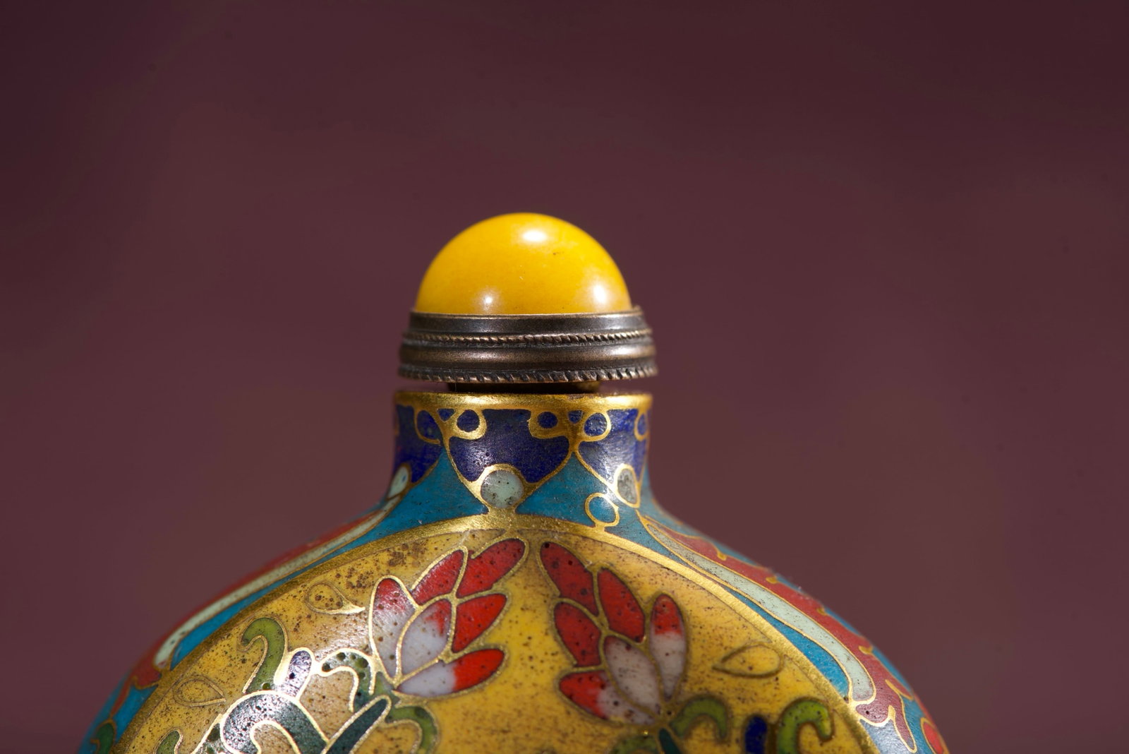 An Exquisite Cloisonne Flower Pattern Snuff Bottle - 2