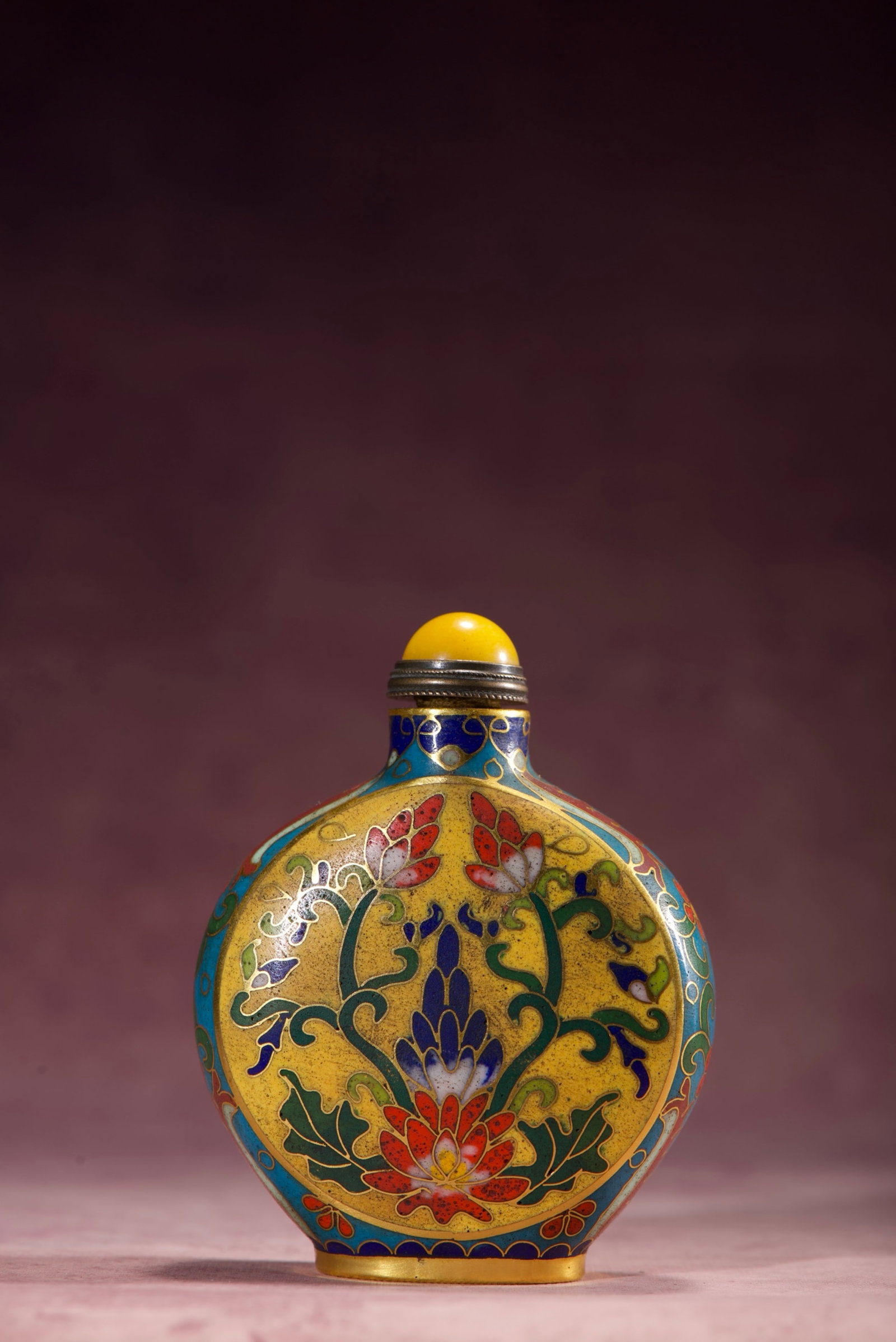 An Exquisite Cloisonne Flower Pattern Snuff Bottle - 5