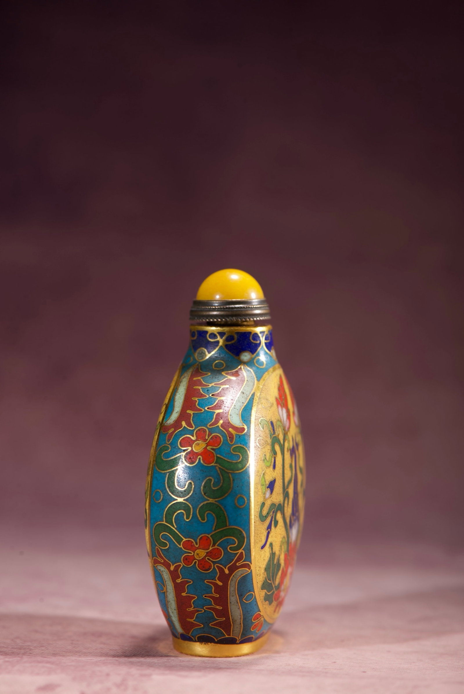 An Exquisite Cloisonne Flower Pattern Snuff Bottle - 6