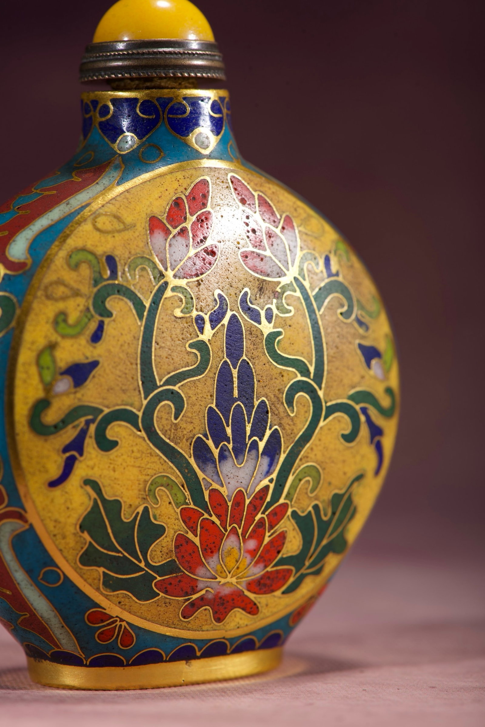 An Exquisite Cloisonne Flower Pattern Snuff Bottle - 7