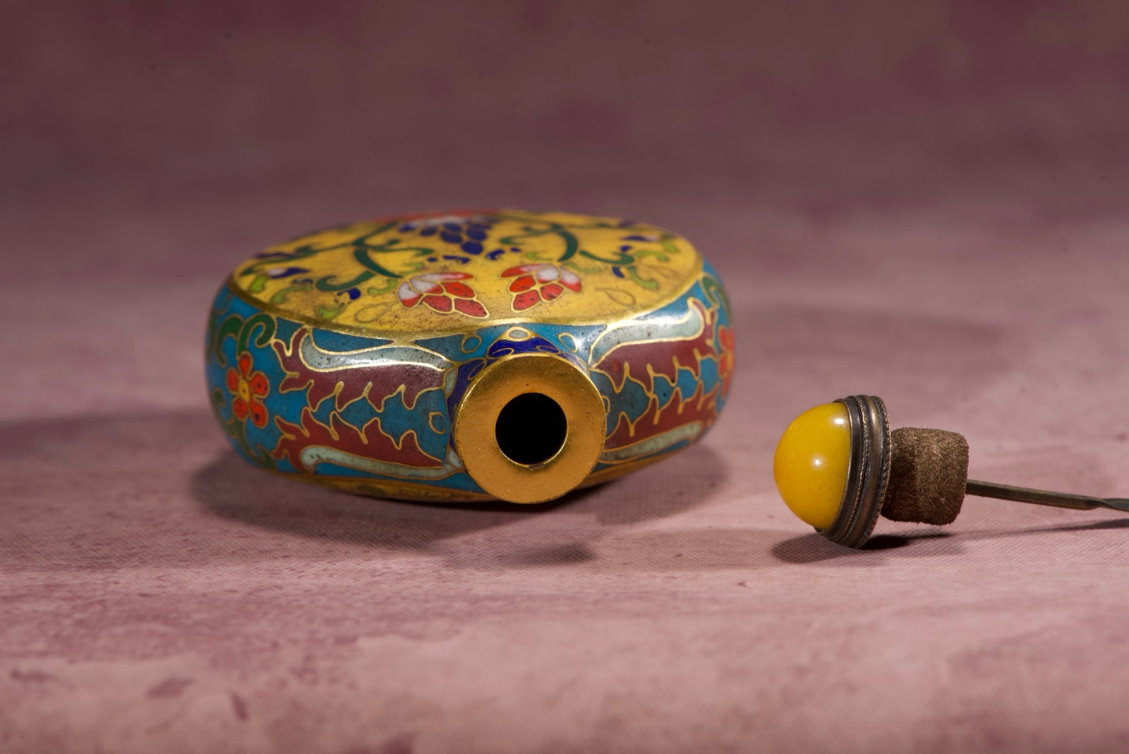 An Exquisite Cloisonne Flower Pattern Snuff Bottle - 8