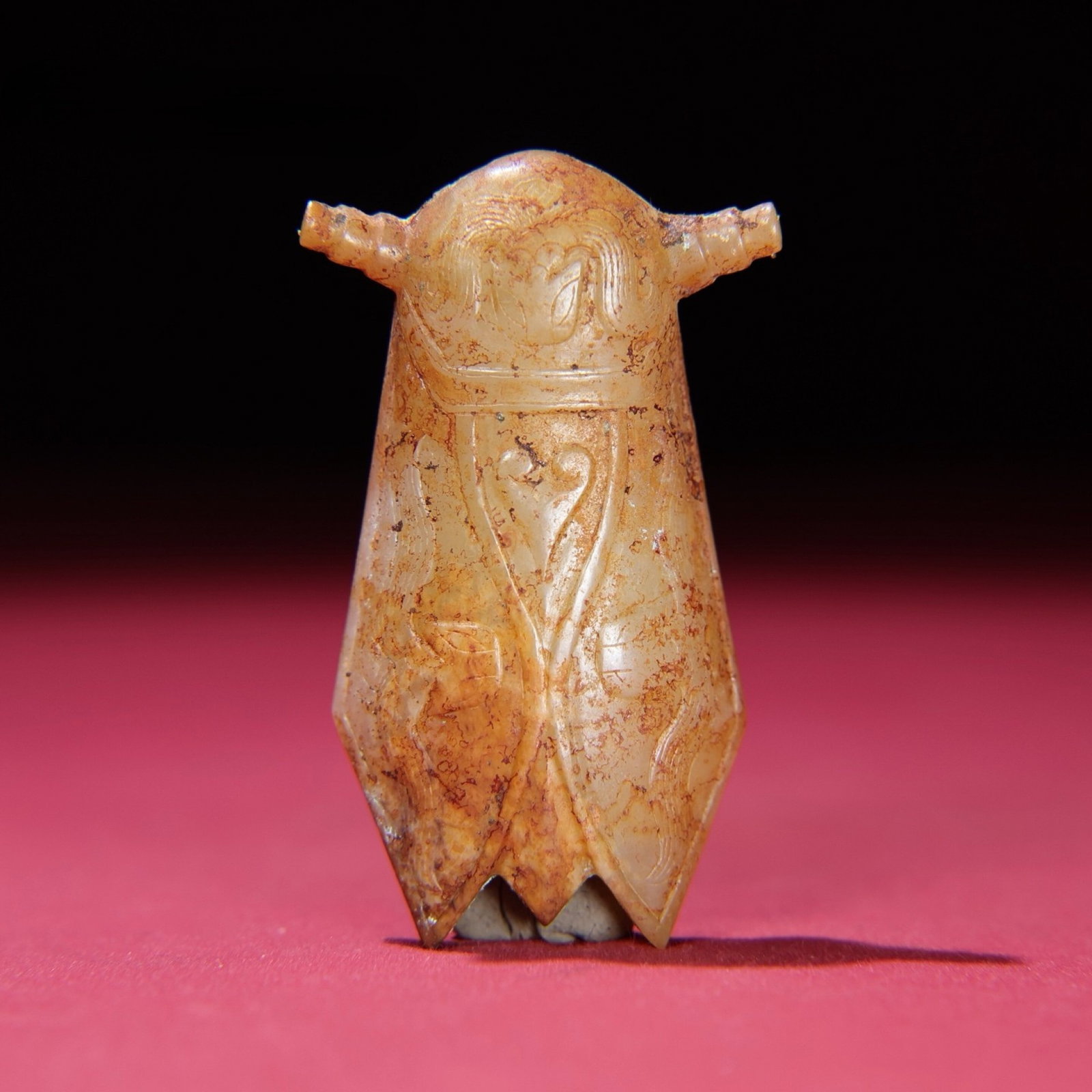 White Jade Cicada Pendant: White Jade Cicada Pendant,Qing Dynasty,China,Size:2.7inx2inx0.4in,Weight:42g 白玉蝉挂件,中国清代