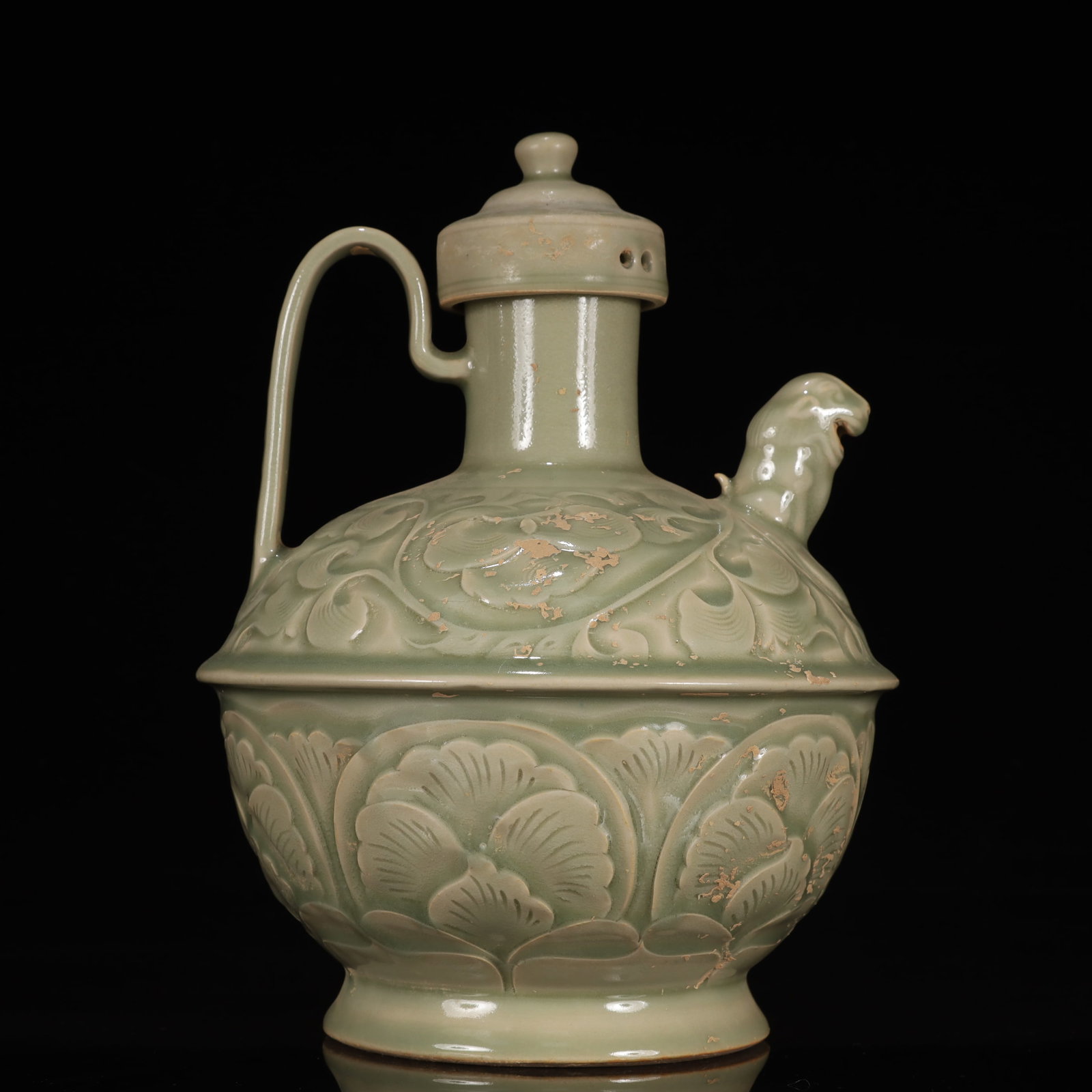 An Exquisite Long quan yao Flower and Phoenix Pattern Ewer (1 of 14)