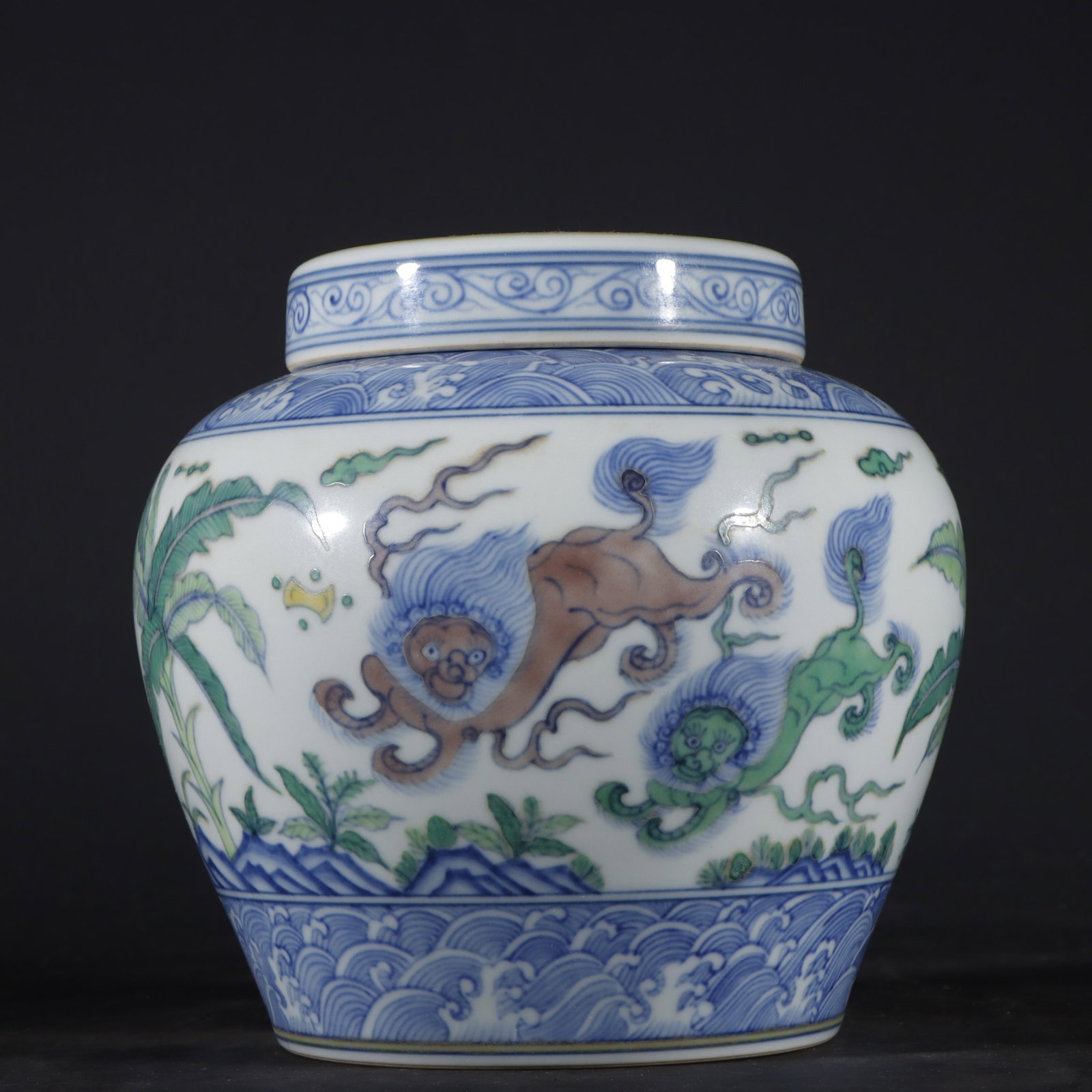 An Exquisite Doucai Lion Pattern Jar - 7