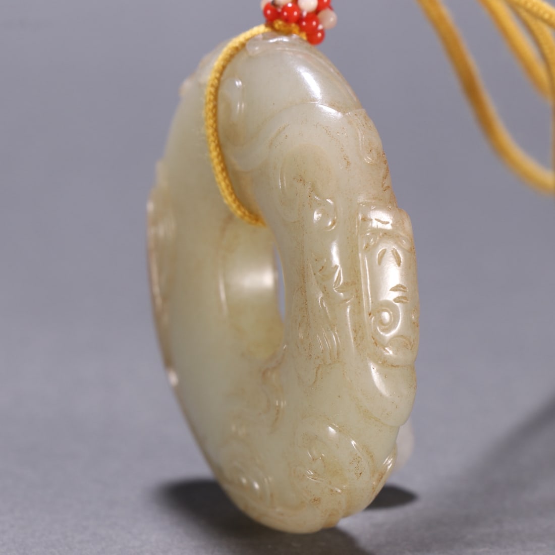 An Exquisite White Jade Chi-Dragon Pattern Pendant - 6