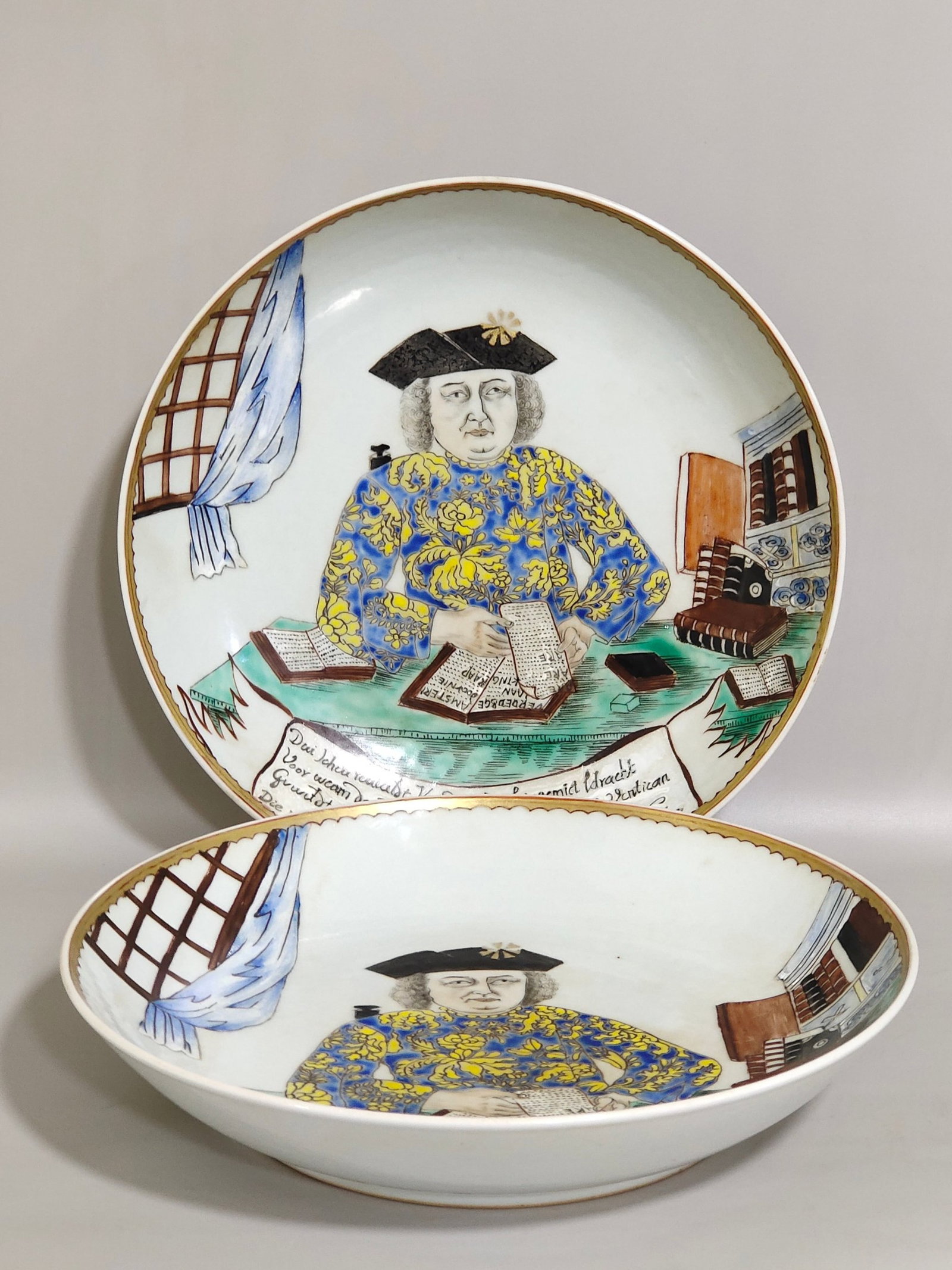 A Pair of Exquisite Enamel Character and Story Pattern Plates: A Pair of Exquisite Enamel Character and Story Pattern Plates,Qing Dynasty,China,Size:1.6inx8in 一对珐琅彩人物故事纹盘子,中