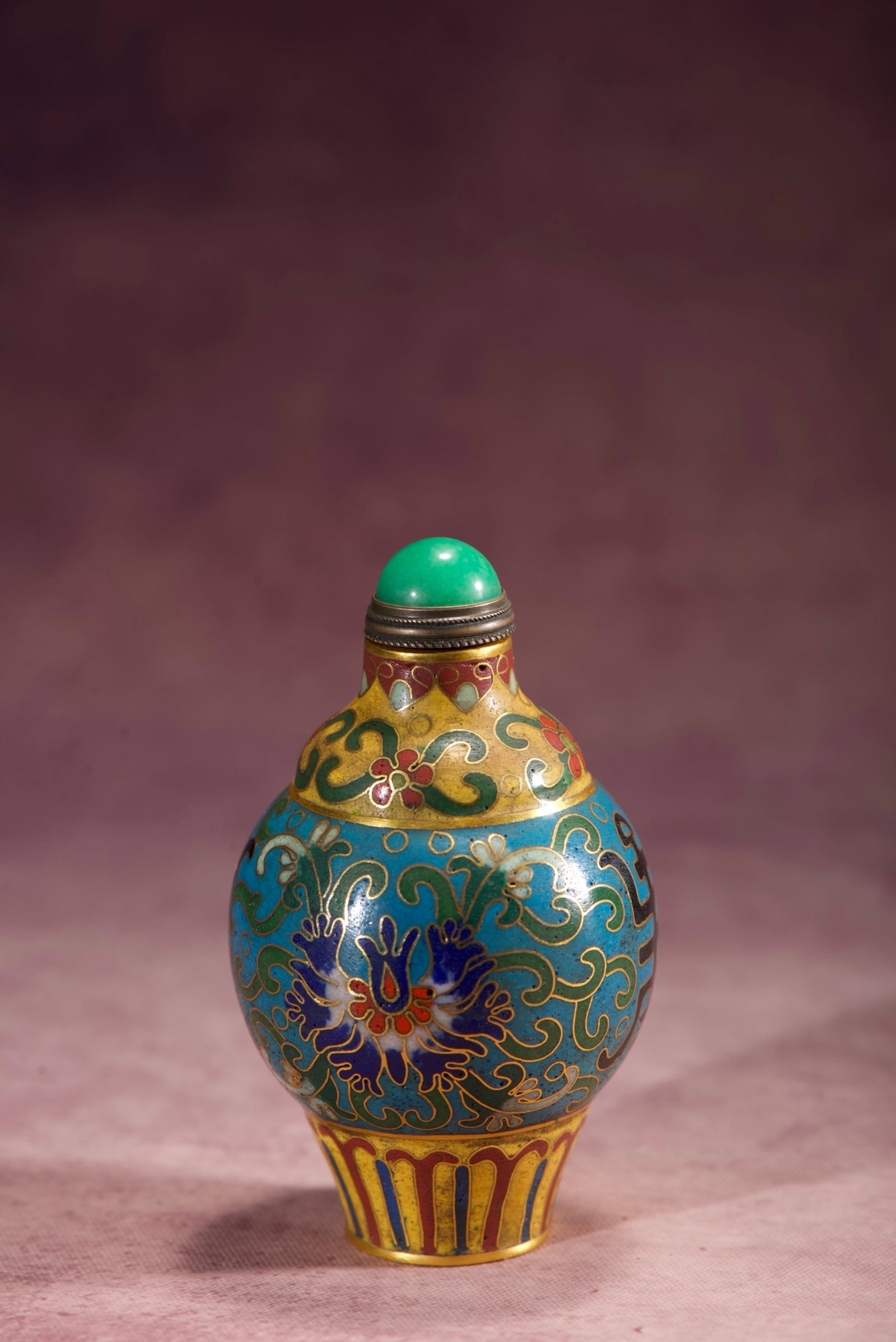 An Exquisite Cloisonne Lotus Pattern Snuff Bottle - 6