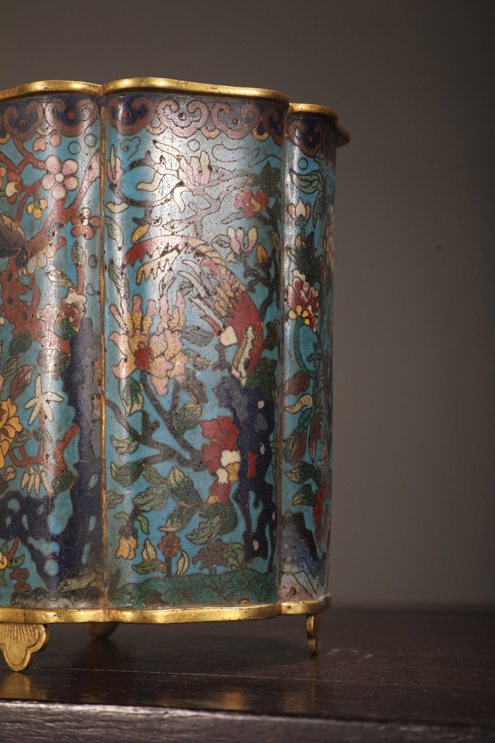 An Exquisite Cloisonne Flower Pattern Brush Pot - 8