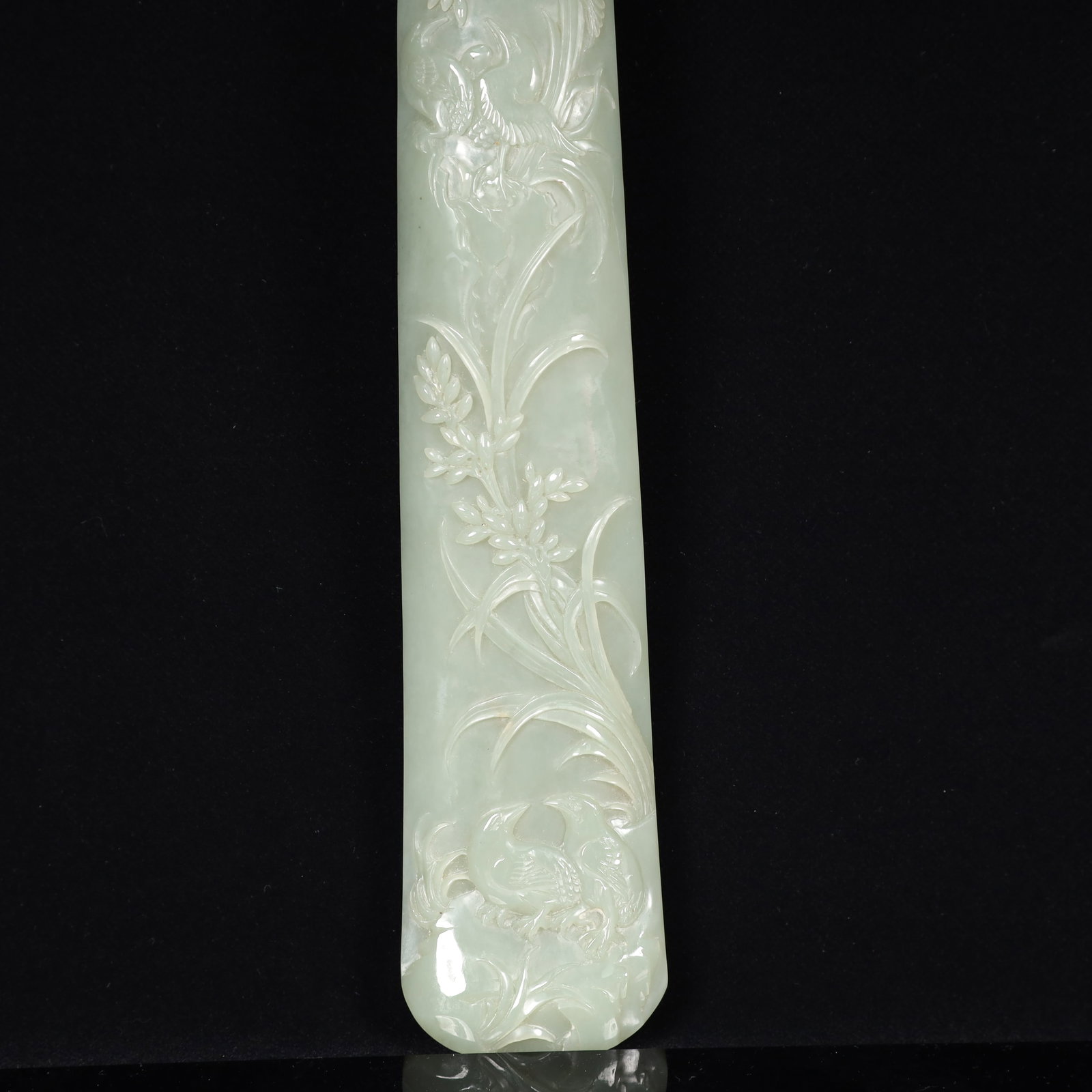 A Huge Greenish Jade Flower Pattern Ruyi - 4