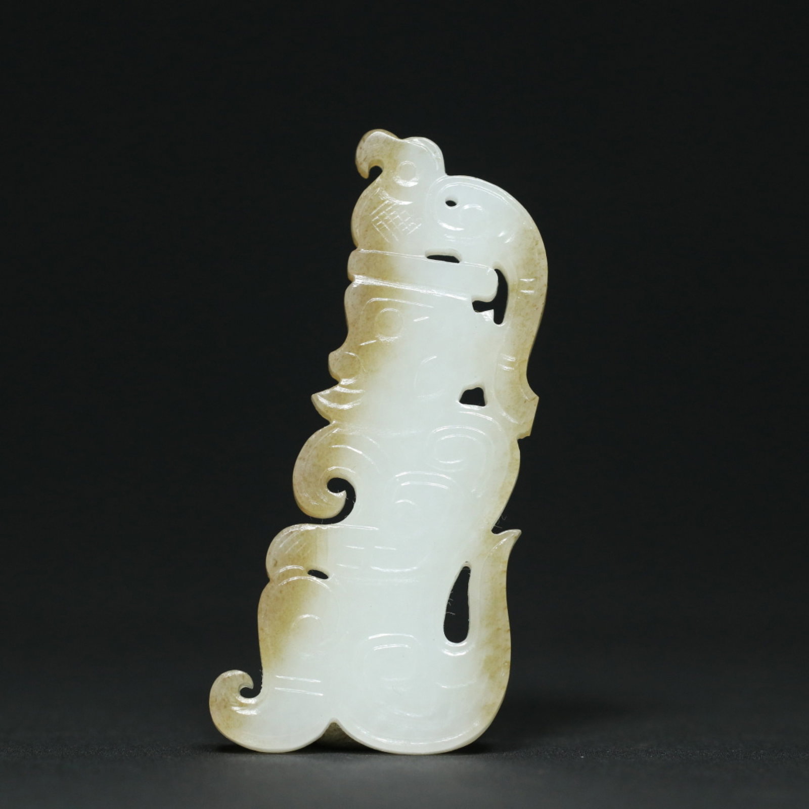 An Exquisite White Jade Figure Pendant: An Exquisite White Jade Figure Pendant,Western Zhou Dynasty,China,Size:3inx1.3inx0.2in,Weight:28.9g 白玉人物挂件,中国西周时期