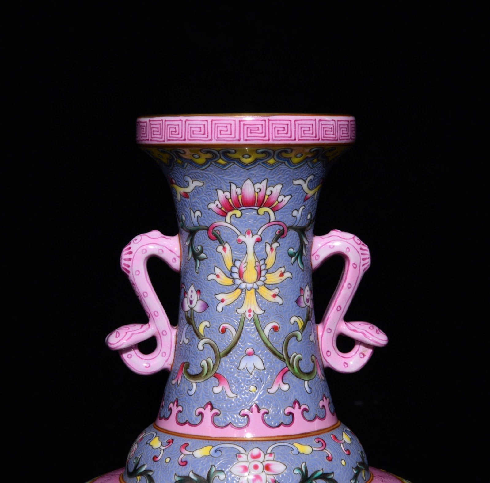 A Rare Ruby Red-Glazed Lotus Pattern Double-Ears Vase - 5