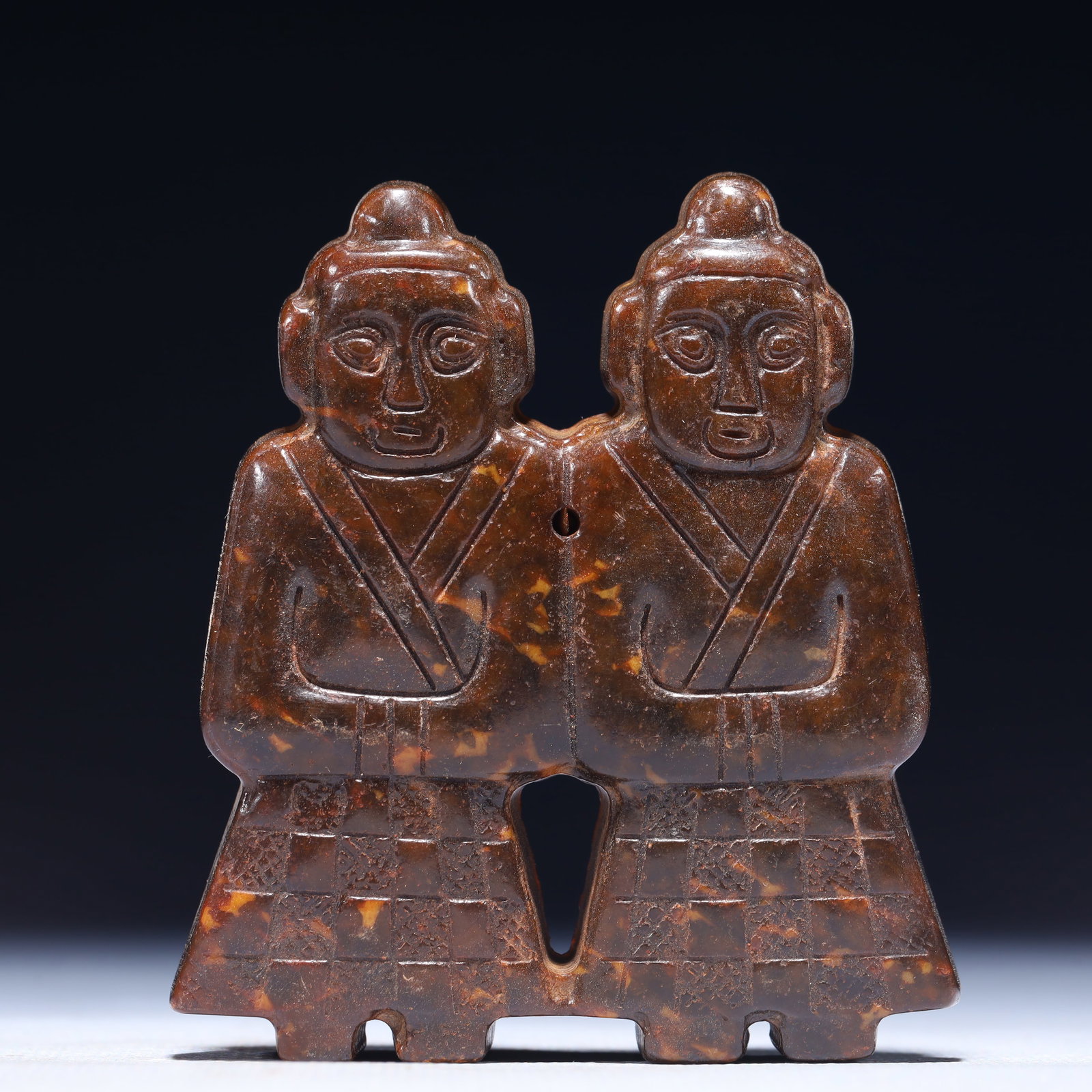 An Exquisite Archaic Jade Figure Ornament: An Exquisite Archaic Jade Figure Ornament,Ancient Time,China,Size:2.8inx0.4inx3in,Weight:124g 高古玉人物摆件,中国远古时期